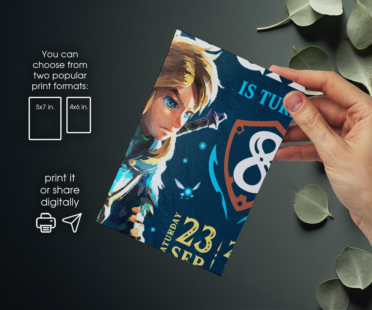 Legend of Zelda Gamer customizable invitation template | Share or Print | IM770