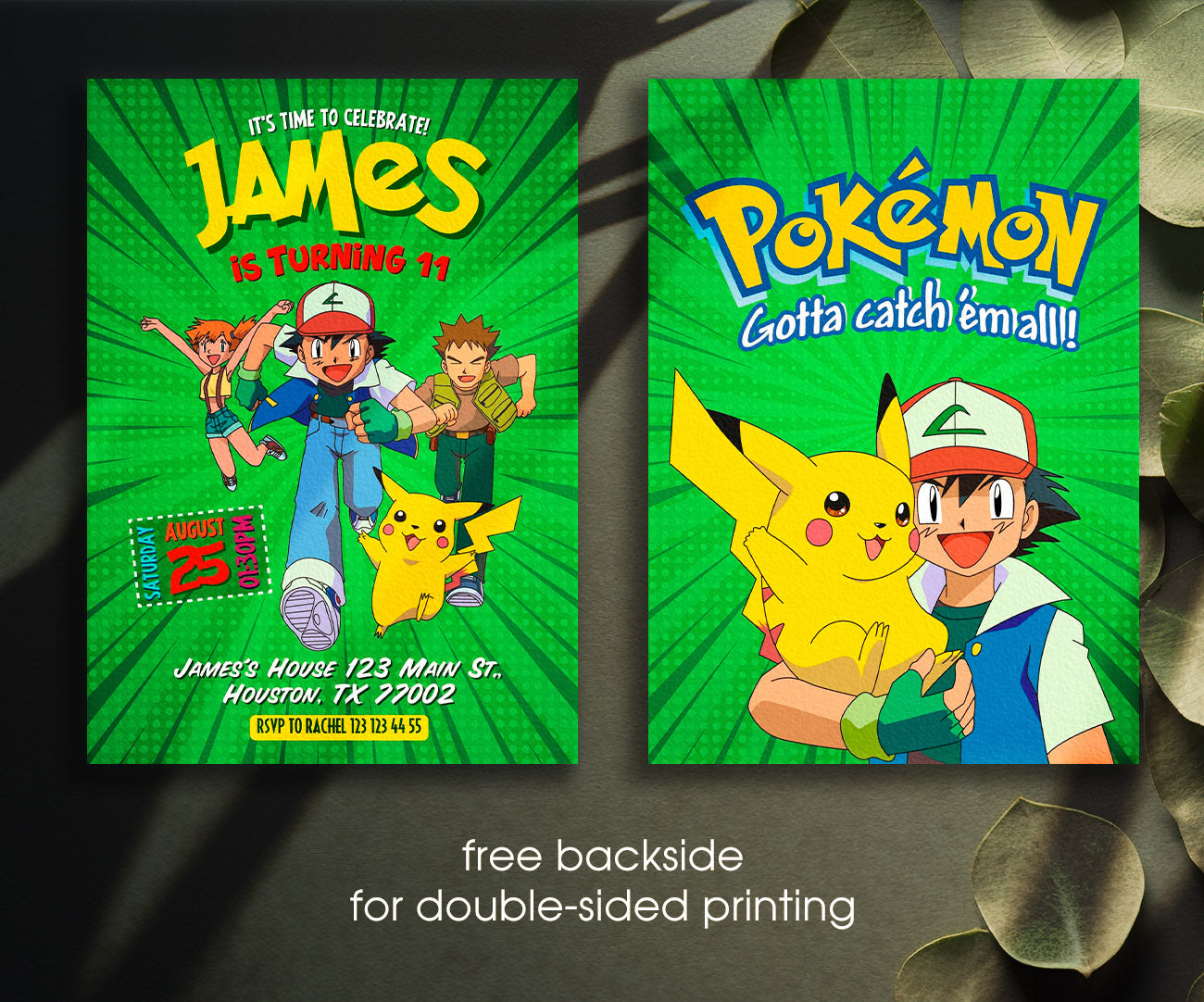 Pokemon Pikachu customizable invitation template | Share or Print | ZM173
