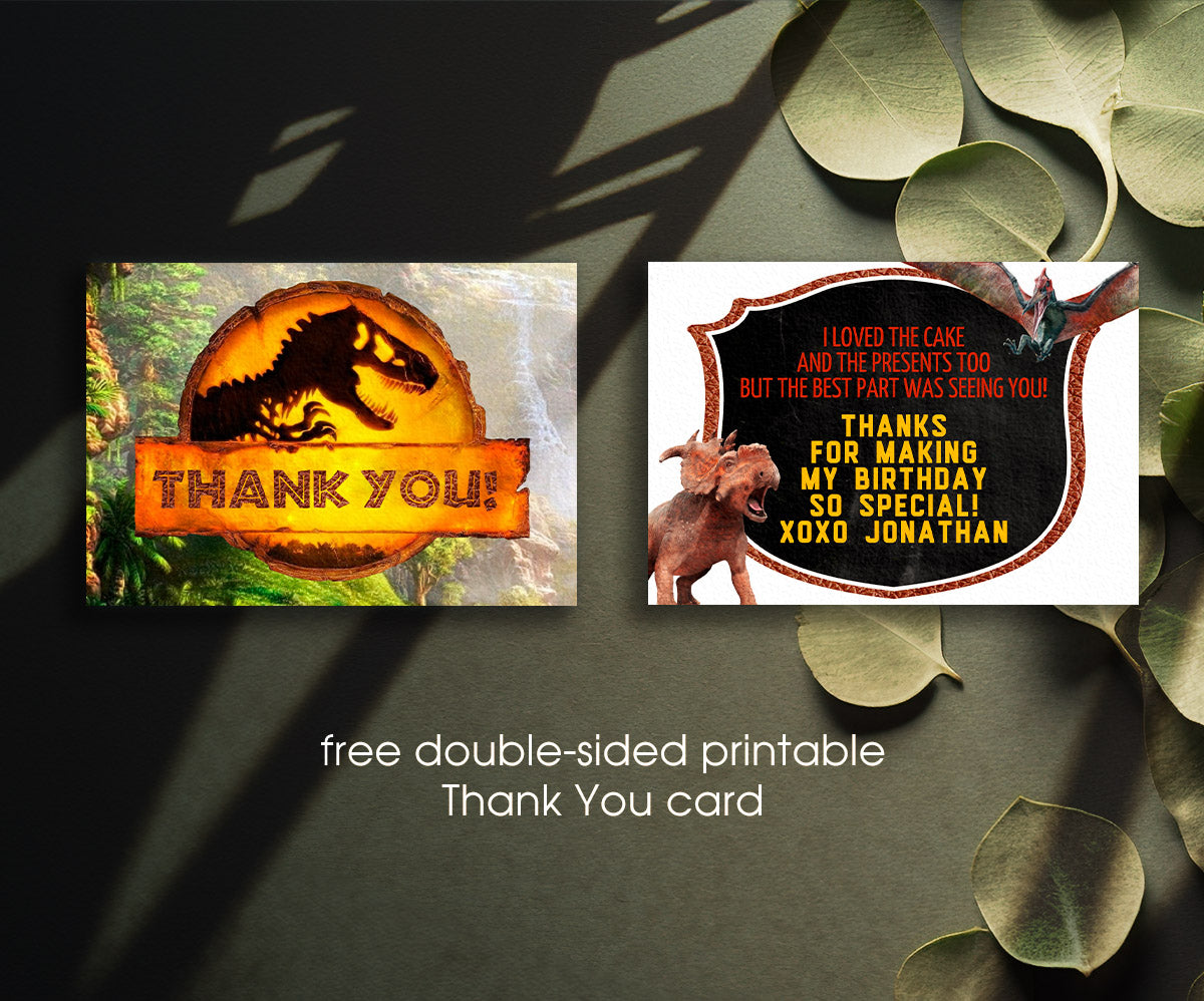 Jurassic Park Dinosaur customizable invitation template | Share or Print | YC176