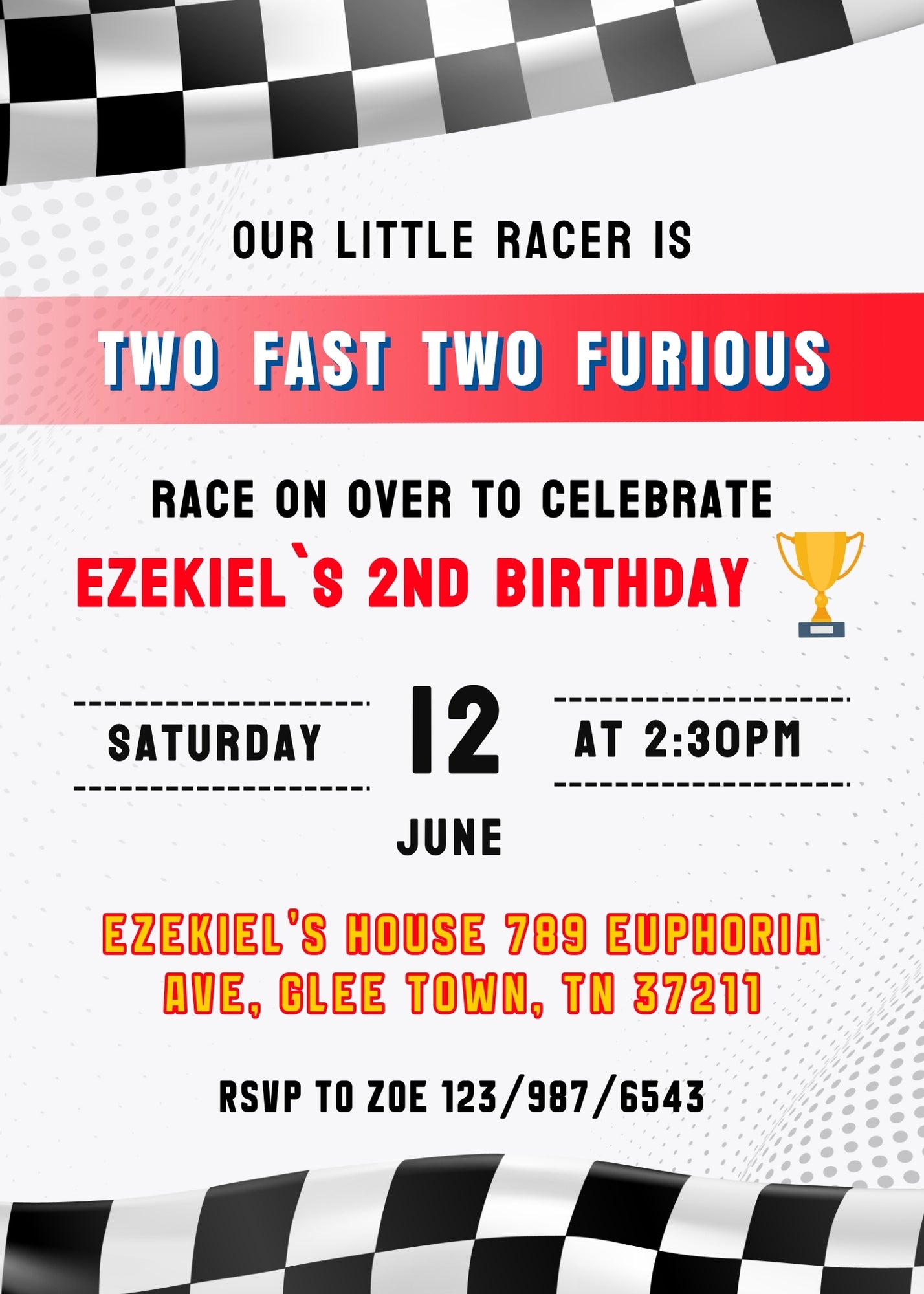 Nascar Ricky Bobby customizable invitation template | Share or Print | boy | AT285
