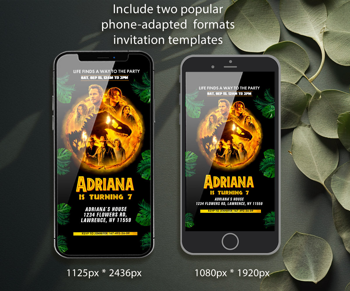 Jurassic World Dinosaur customizable invitation template | Share or Print | SU687