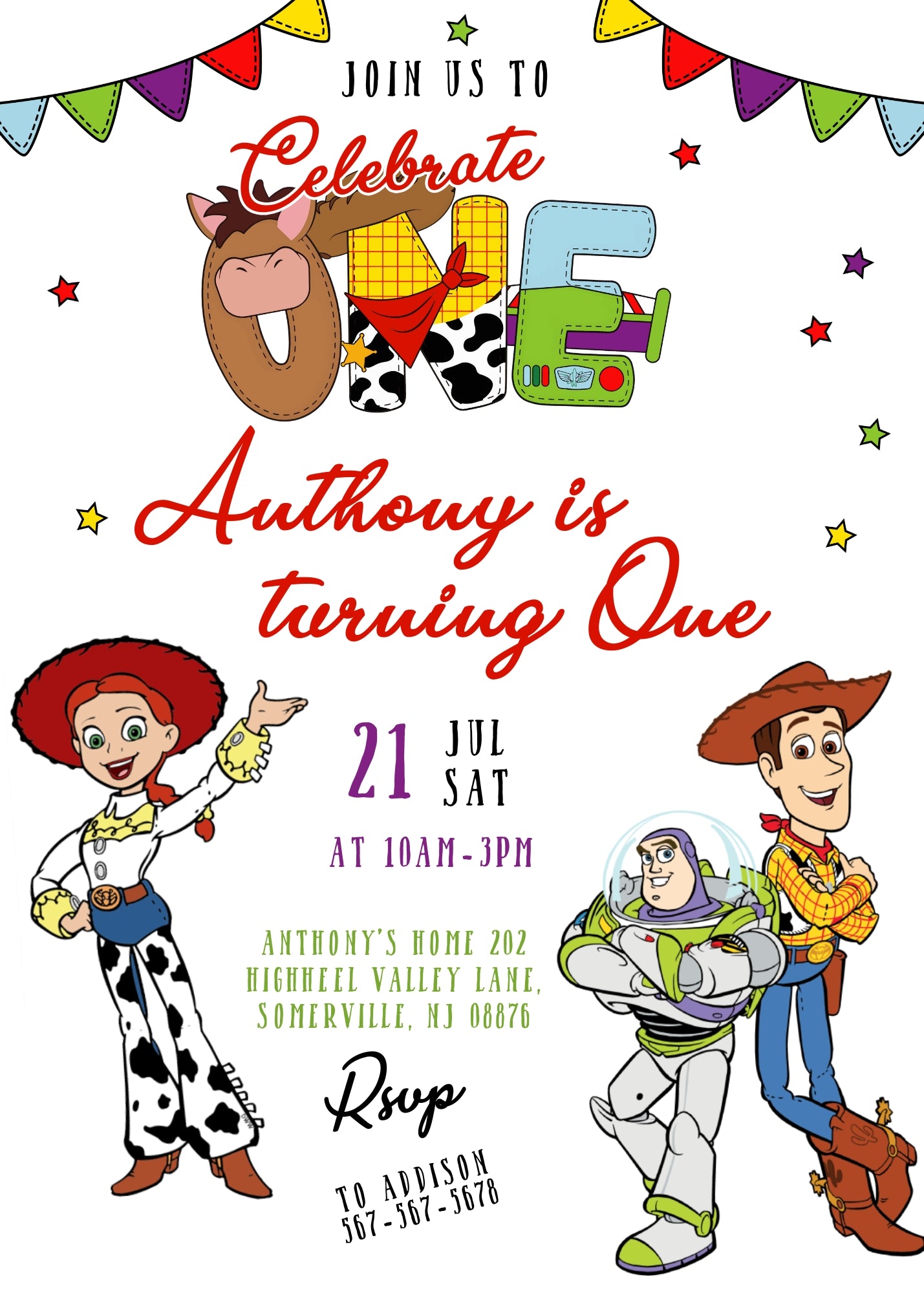 Toy Story Woody customizable invitation template | Share or Print | GQ778