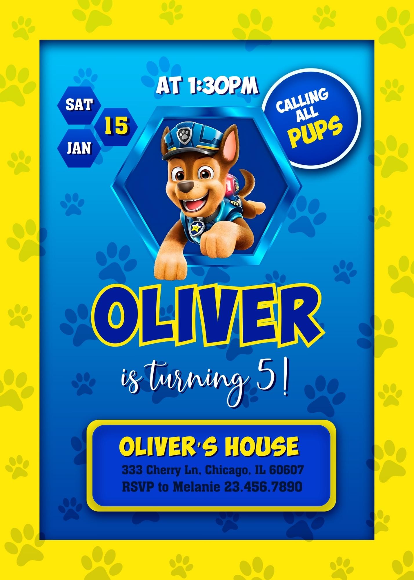 PAW Patrol customizable invitation template | Share or Print | WG461