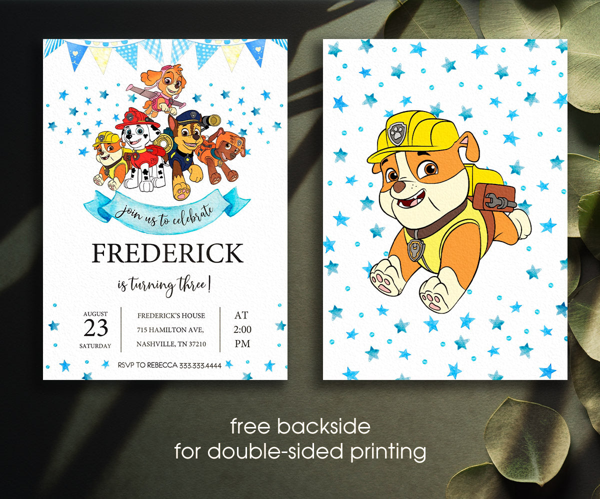 PAW Patrol customizable invitation template | Share or Print | IP795