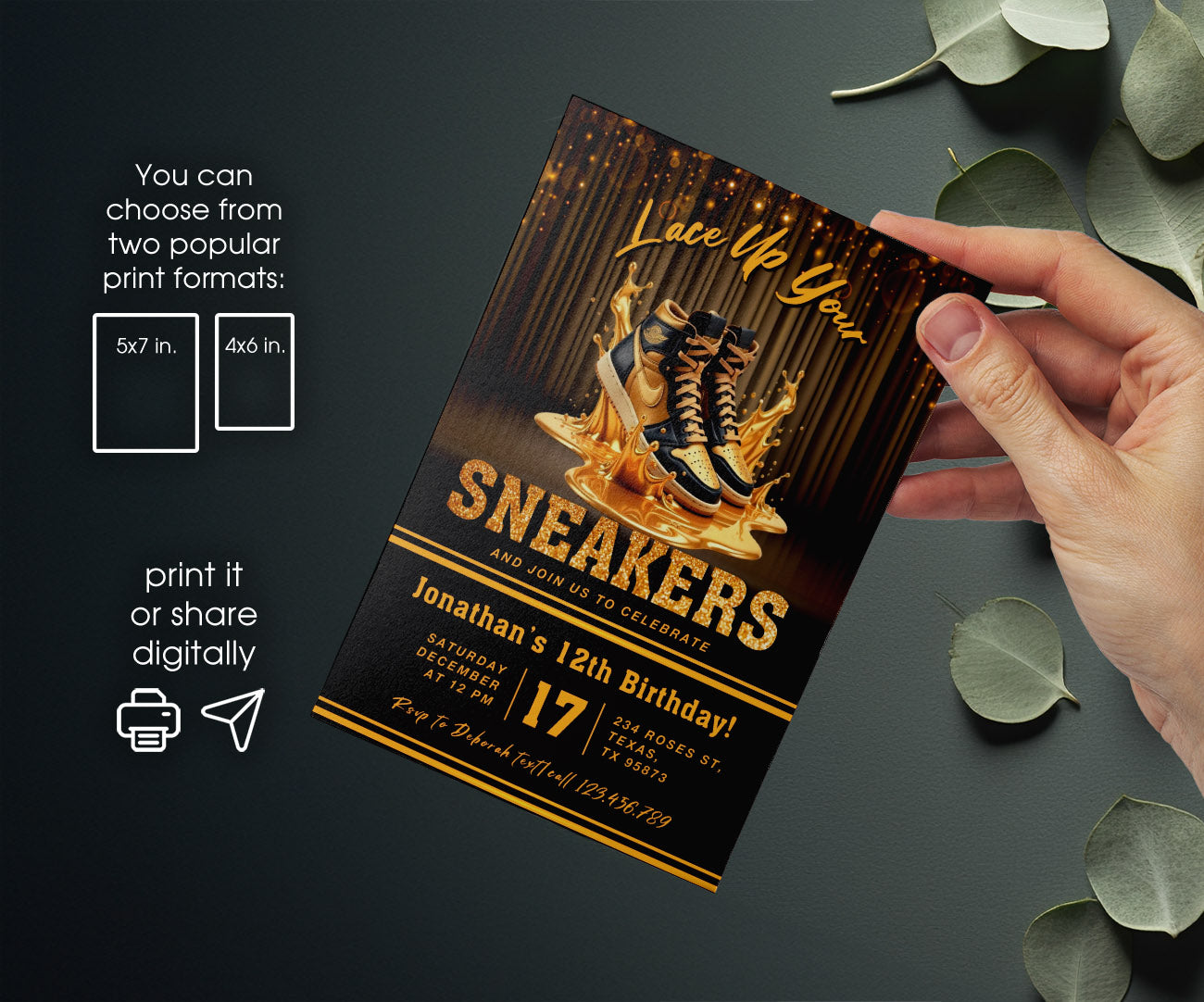 Sneaker Ball Air Jordan Nike customizable invitation template | Share or Print | XL811