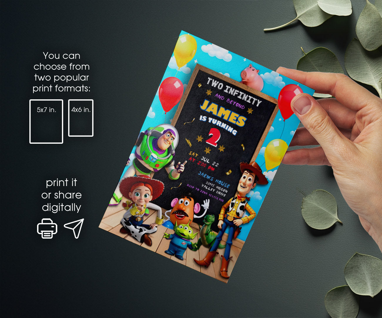 Toy Story Woody customizable invitation template | Share or Print | TN509