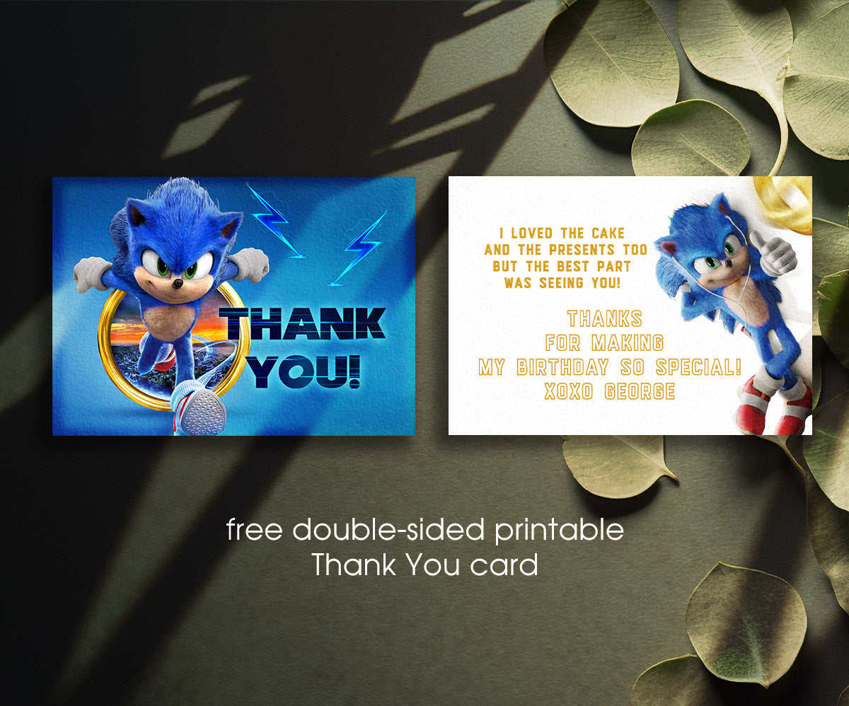 Sonic the Hedgehog customizable invitation template | Share or Print | ZM329