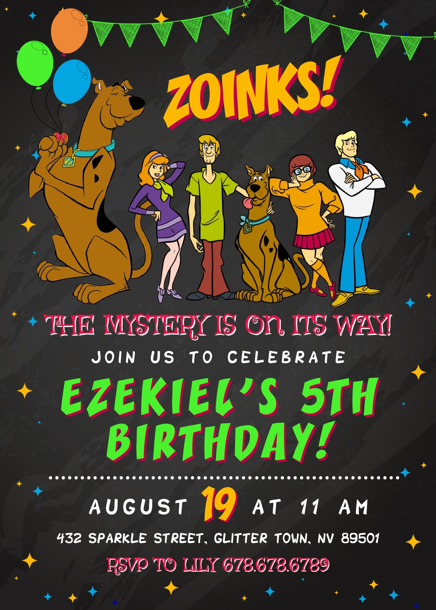 Scooby-Doo customizable invitation template | Share or Print | AF113