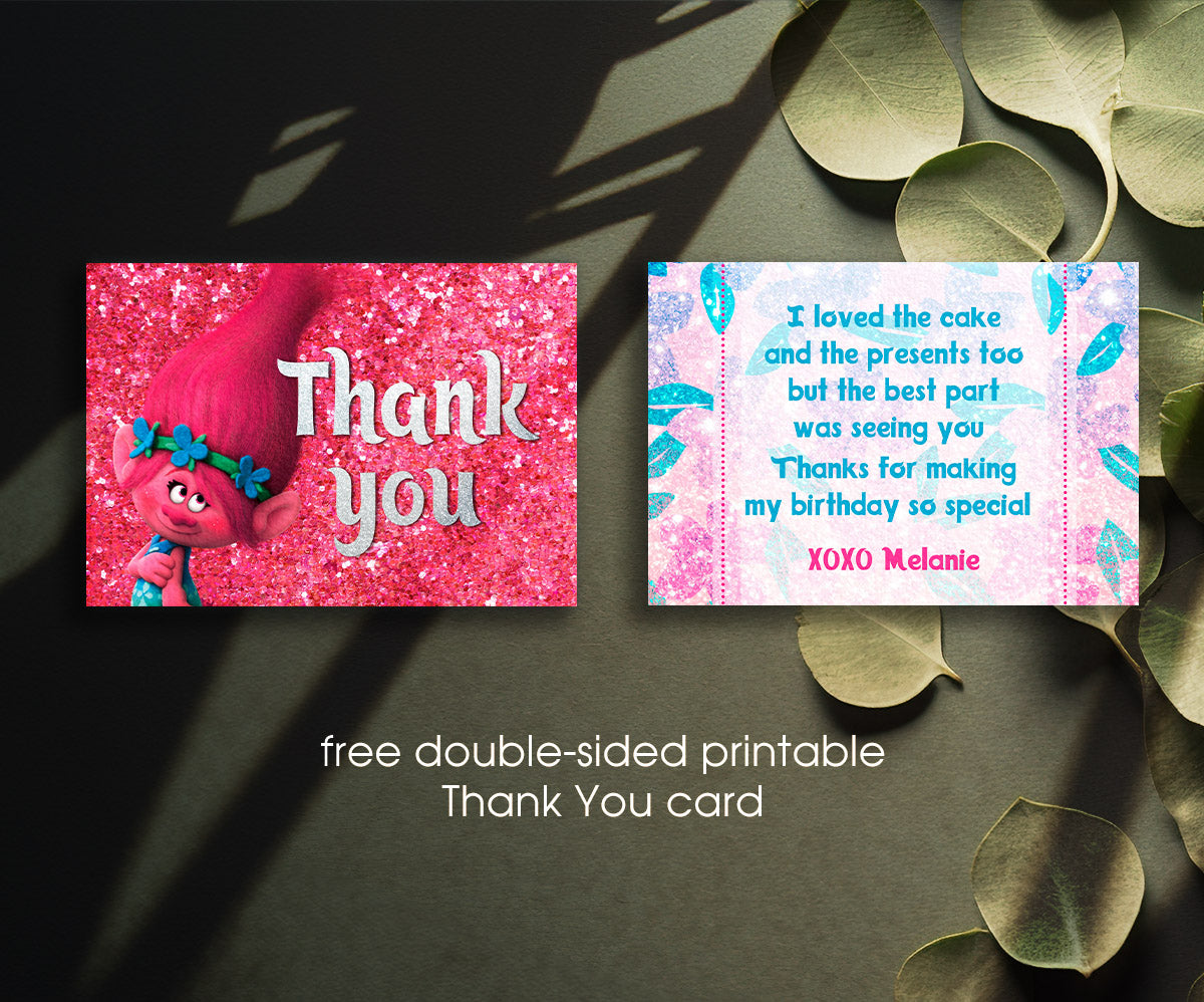 Trolls Poppy customizable invitation template | Share or Print | KJ729