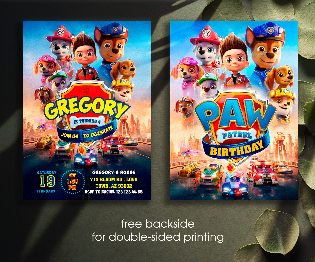 PAW Patrol customizable invitation template | Share or Print | GU122