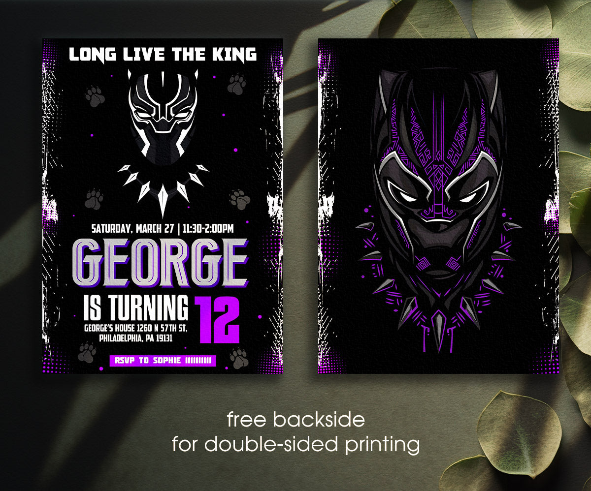 Black Panther Superhero Marvel customizable invitation template | Share or Print | boy | IG696