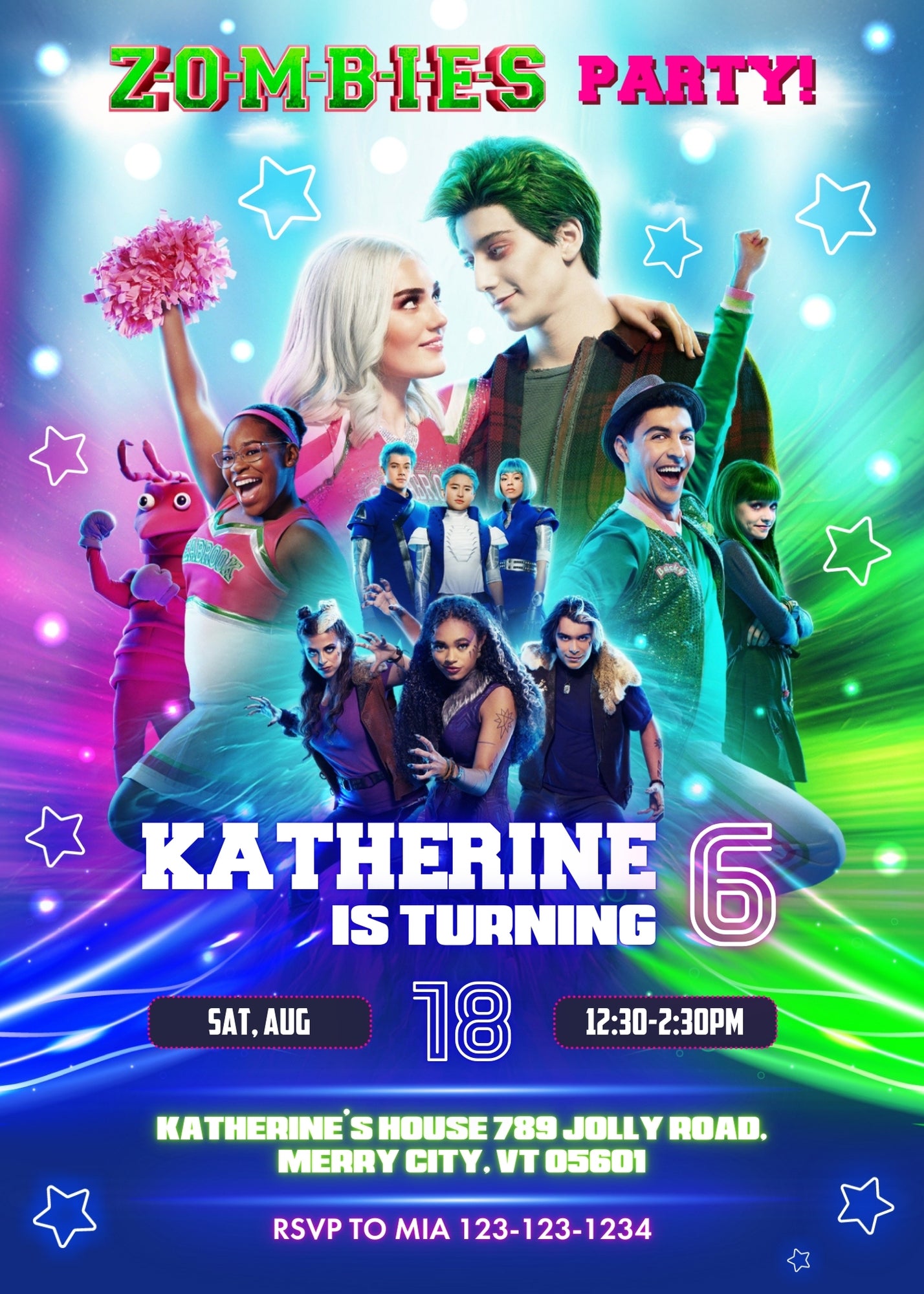 Zombies 3 Halloween customizable invitation template | Share or Print | ZE443