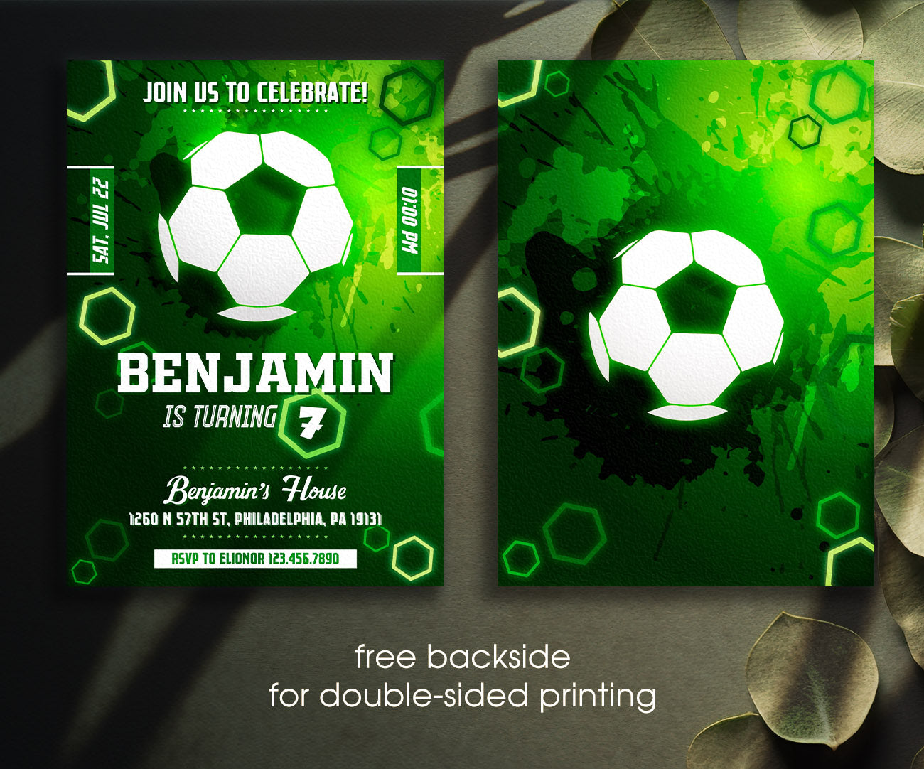 Soccer Champion League FC customizable invitation template | Share or Print | boy | FE459