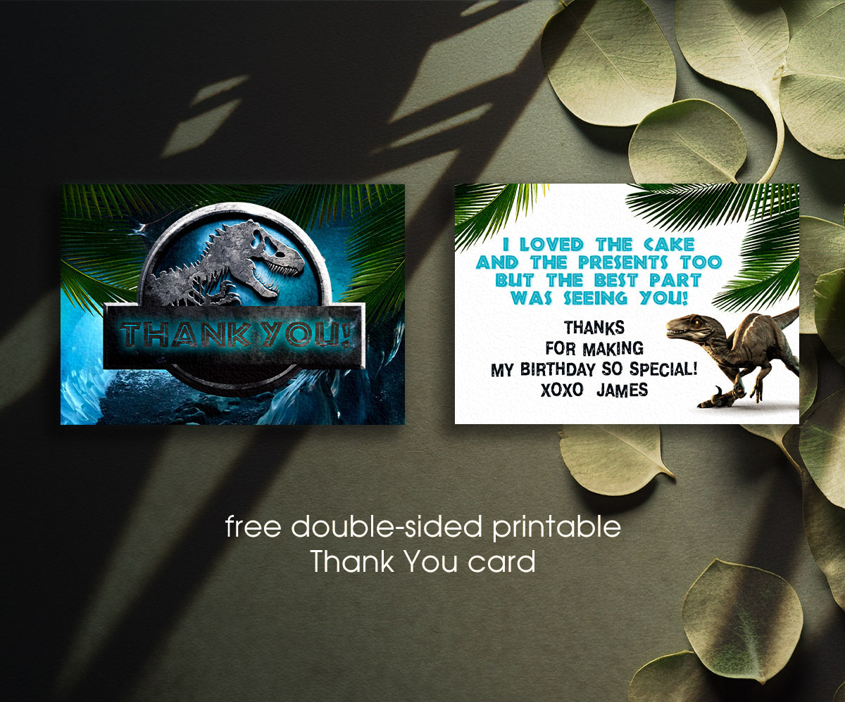 Jurassic Park Dinosaur customizable invitation template | Share or Print | NR280