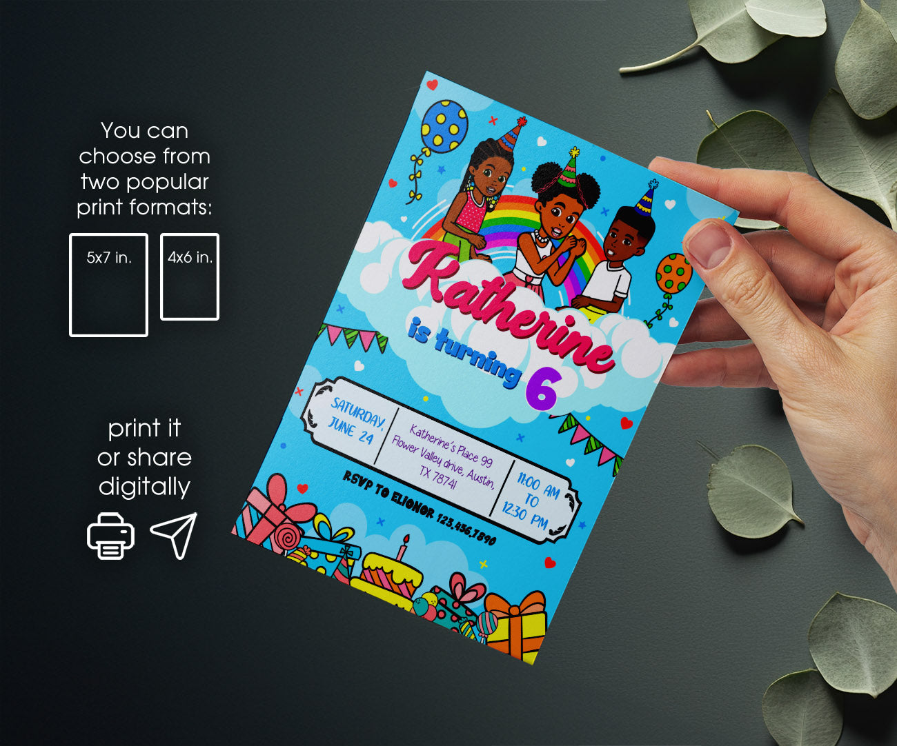 Gracie's Corner Music customizable invitation template | Share or Print | girl | AJ420