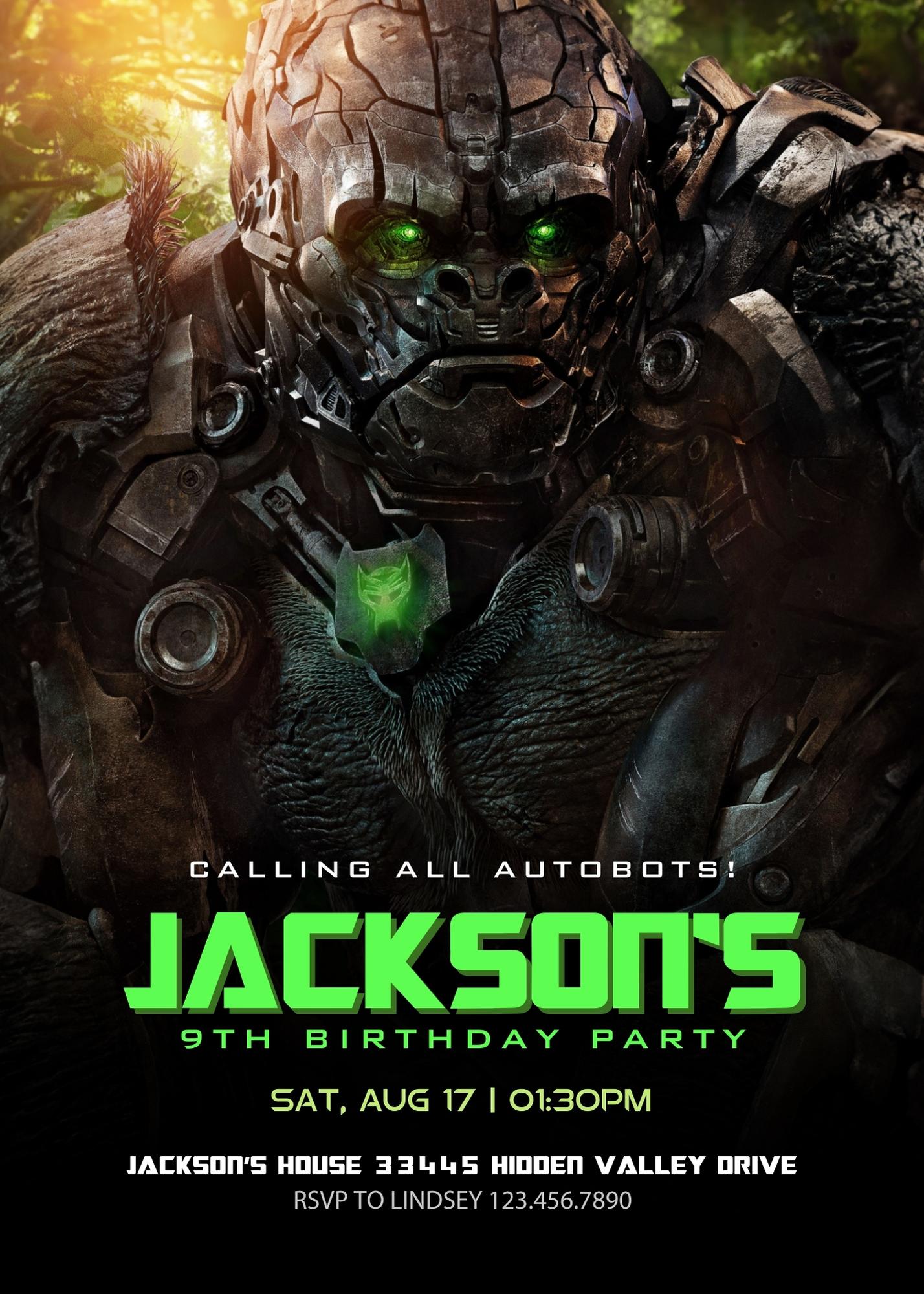 Transformers Rescue Bots customizable invitation template | Share or Print | boy | FD093