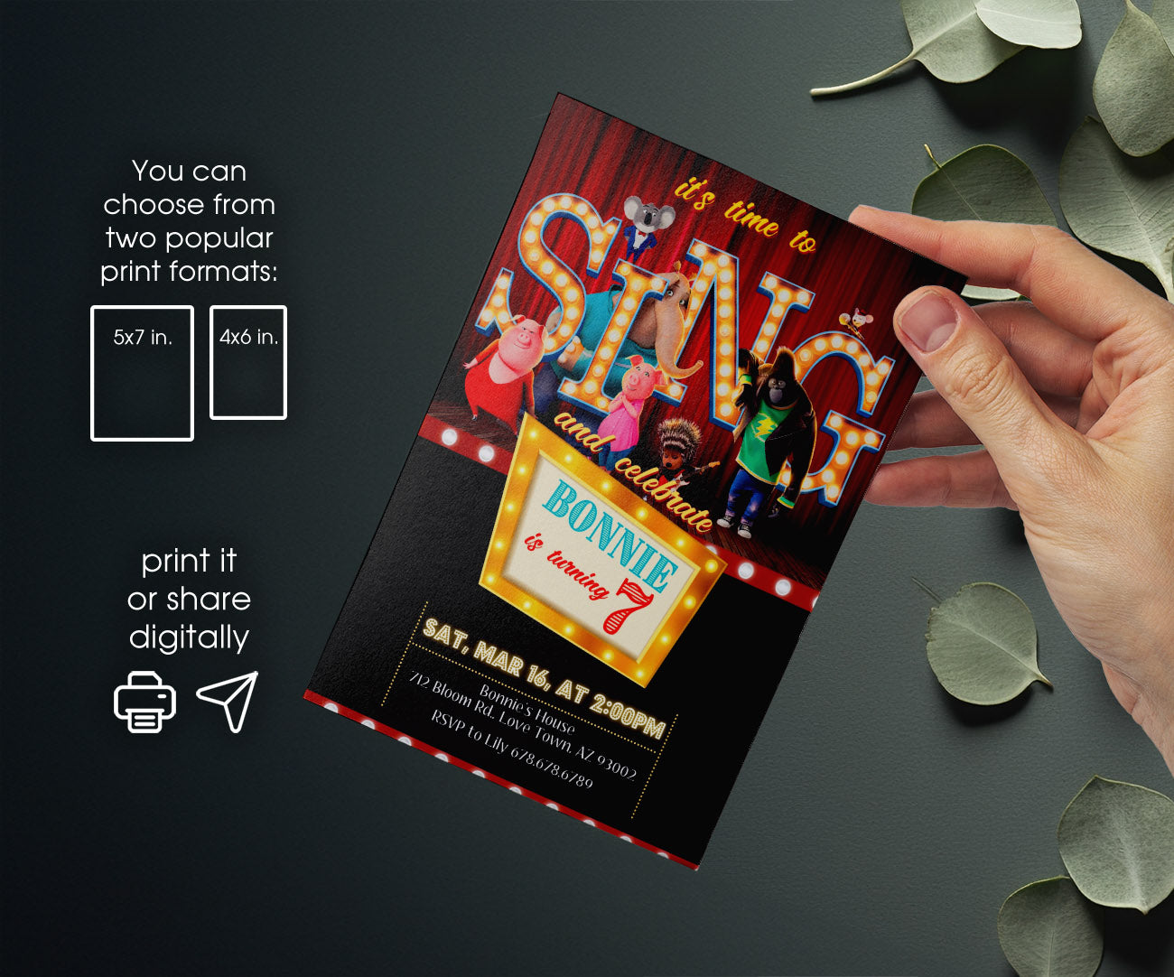 Sing Two Karaoke customizable invitation template | Share or Print | OJ174