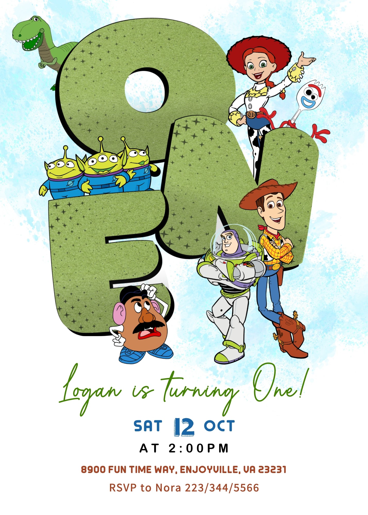 Toy Story Woody customizable invitation template | Share or Print | HR788