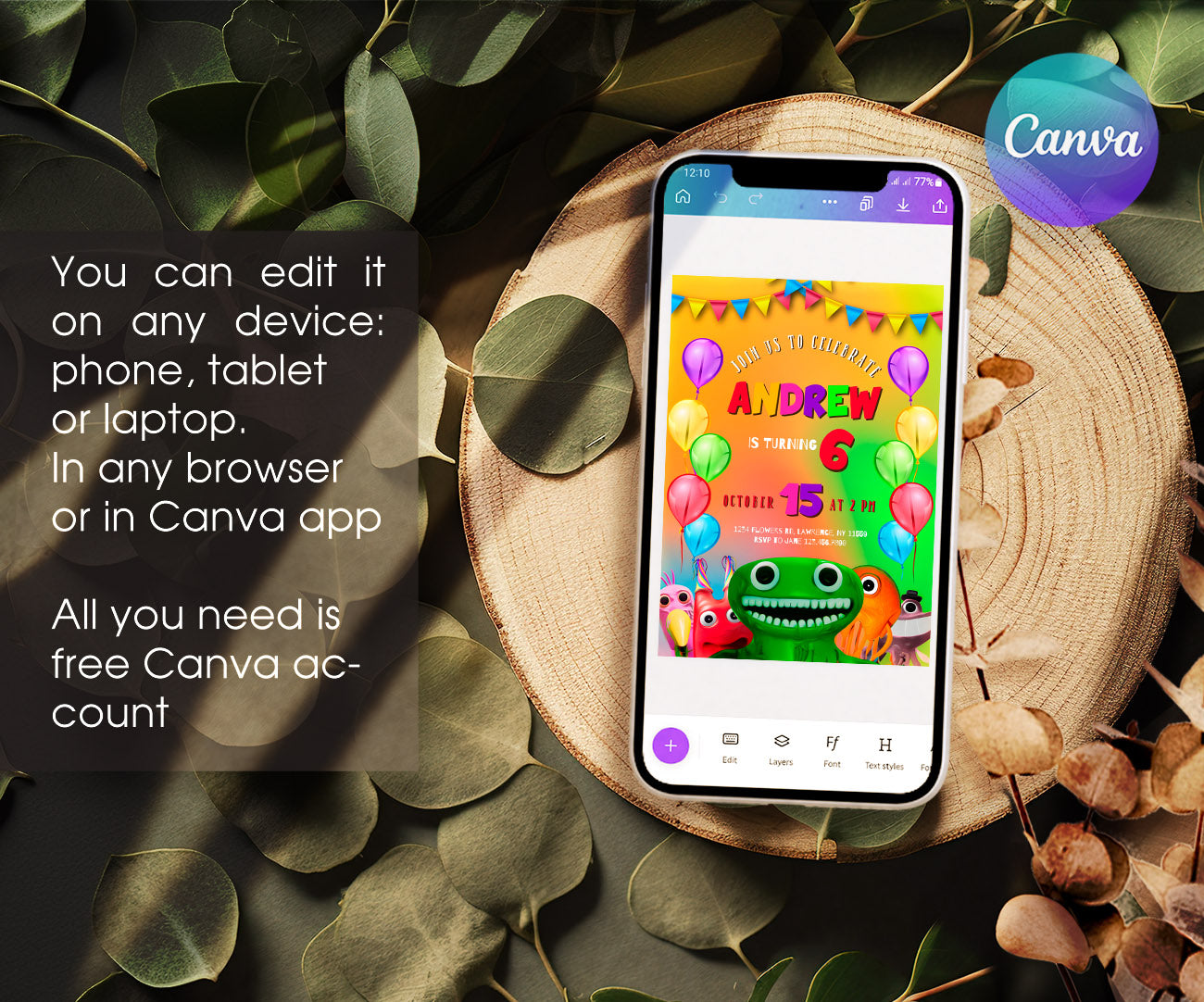 Garten of Banban Gamer customizable invitation template | Share or Print | JI880