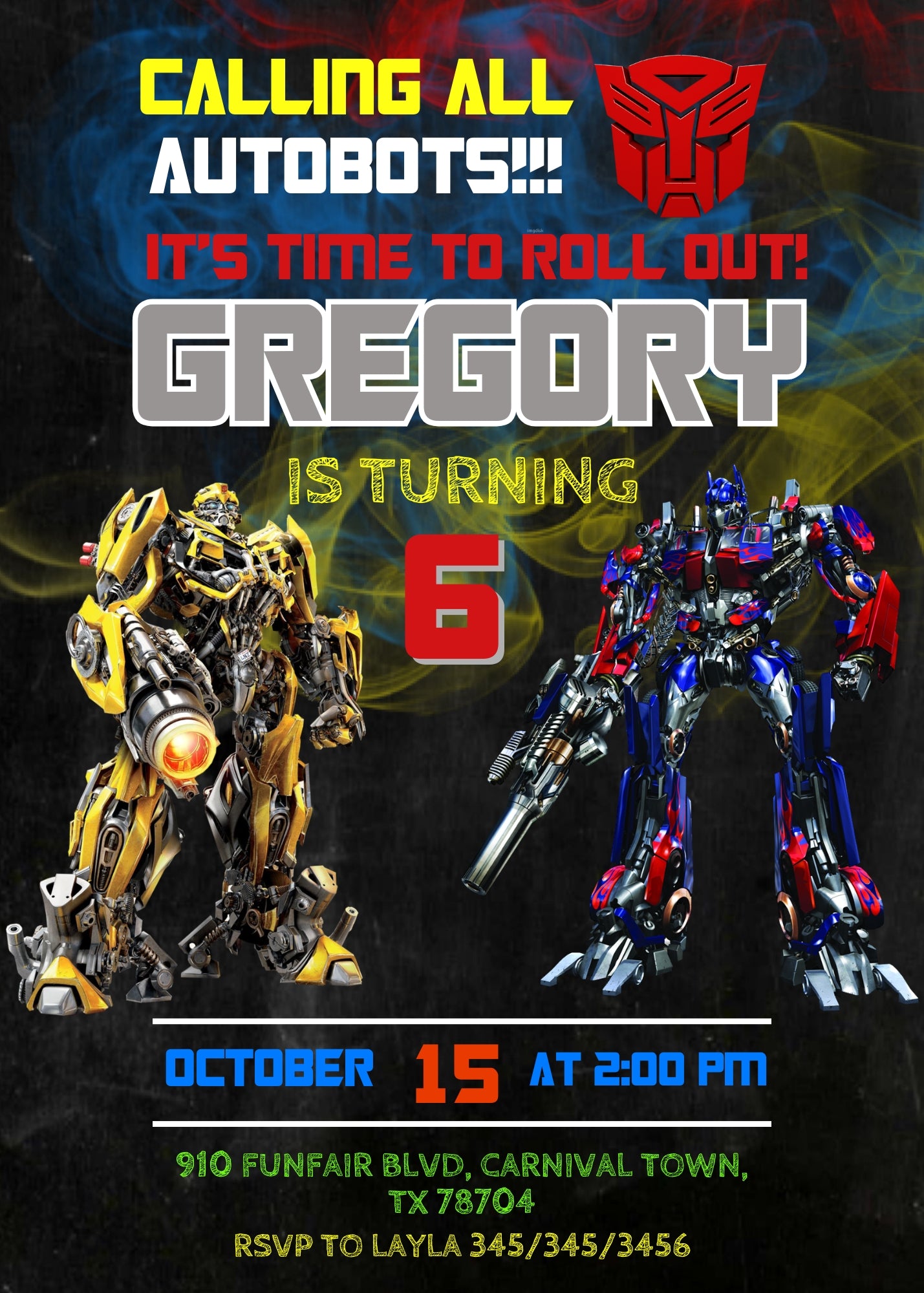 Transformers Rescue Bots customizable invitation template | Share or Print | boy | II238