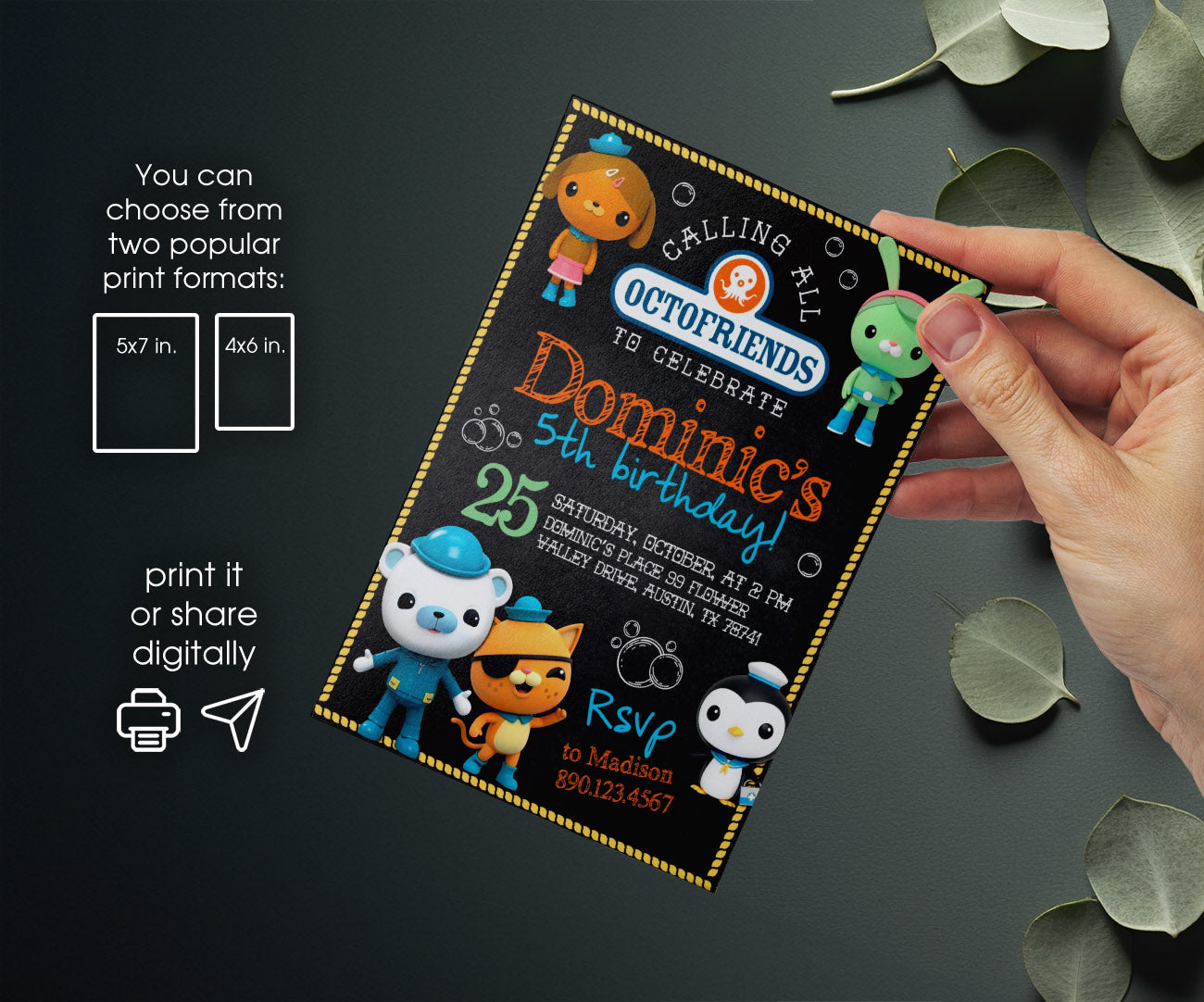 Octonauts customizable invitation template | Share or Print | ON781