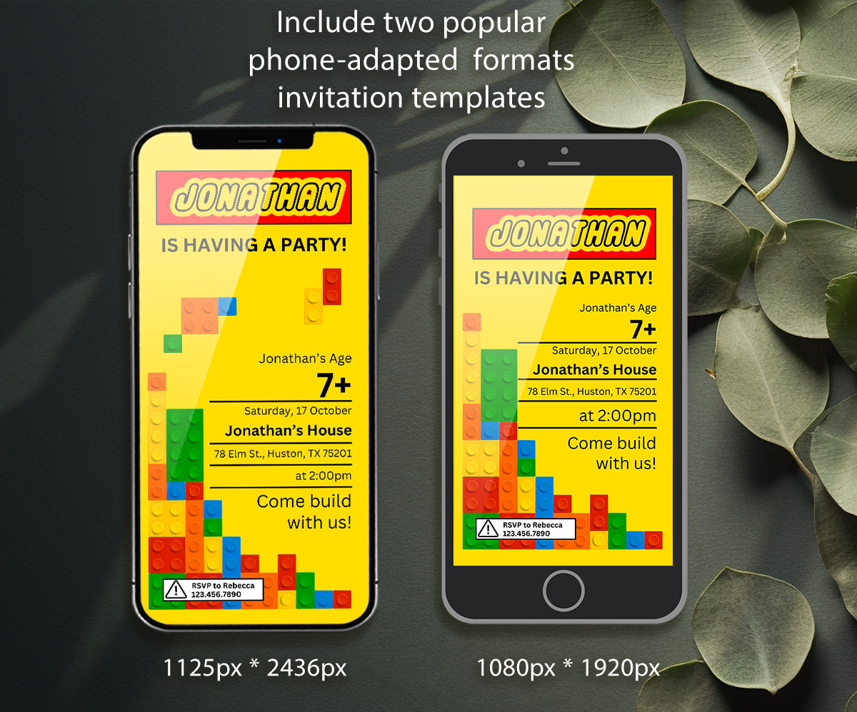 Lego customizable invitation template | Share or Print | EE510