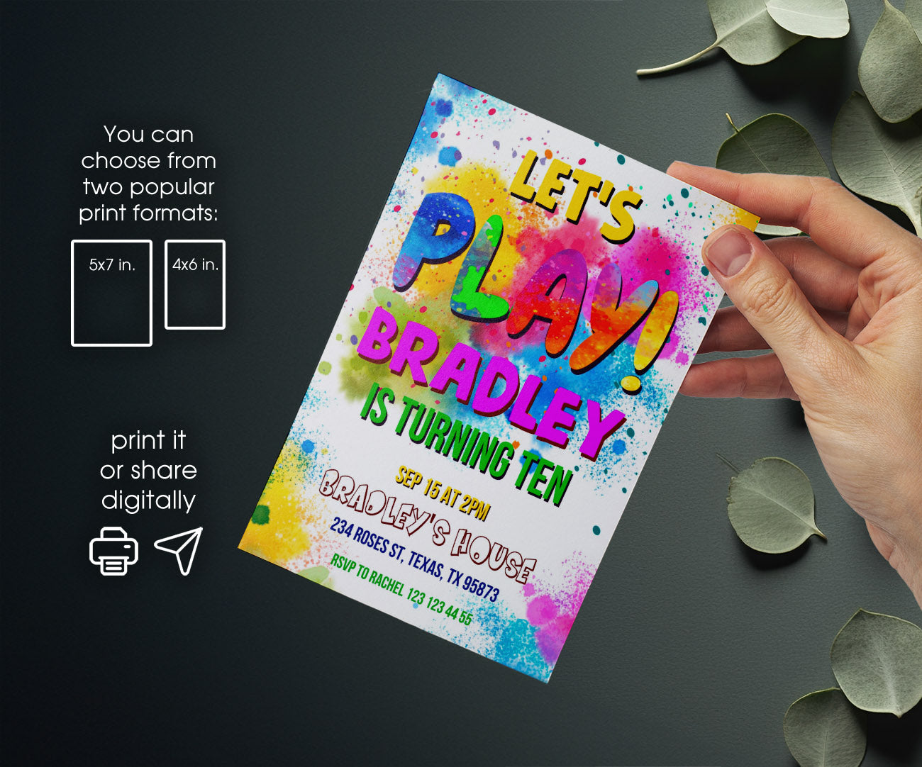 Play Party Gamer customizable invitation template | Share or Print | HO852