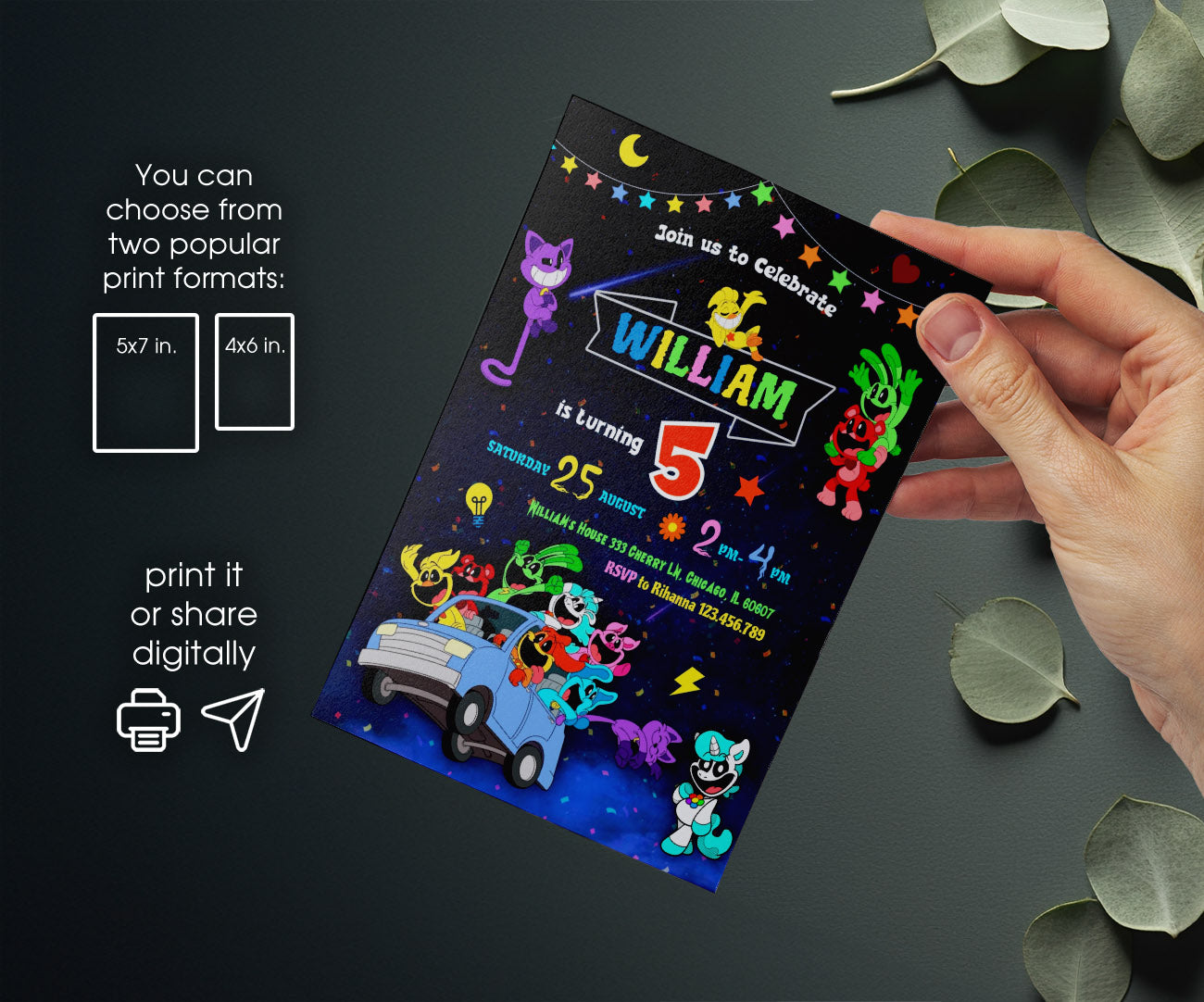 Smiling Critters customizable invitation template | Share or Print | BZ307