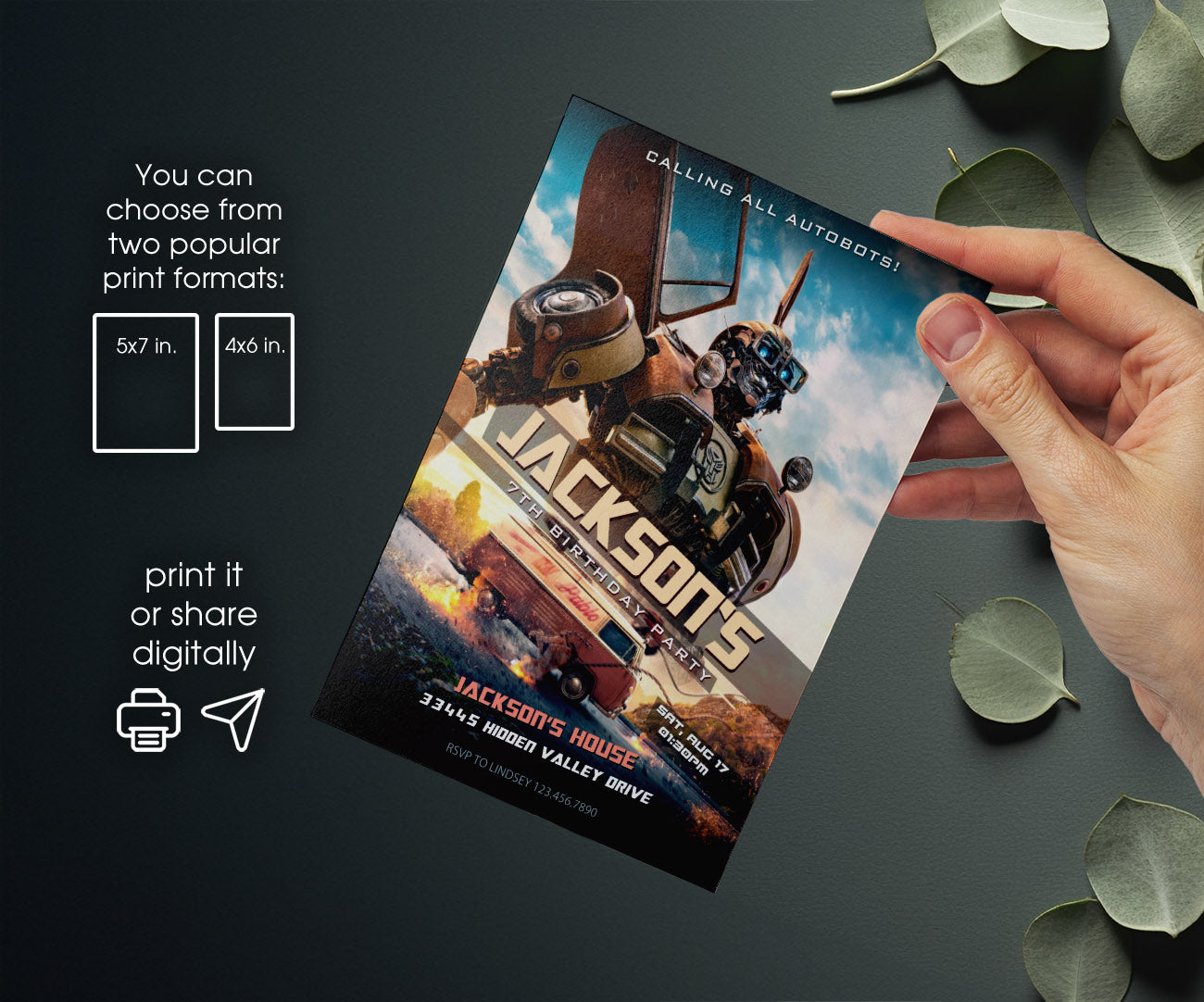 Transformers Rescue Bots customizable invitation template | Share or Print | boy | OM186