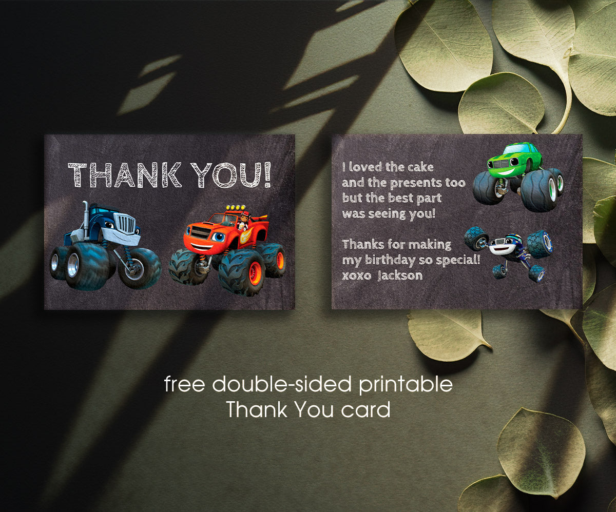 Blaze Monster Machines Trucks customizable invitation template | Share or Print | boy | CQ587
