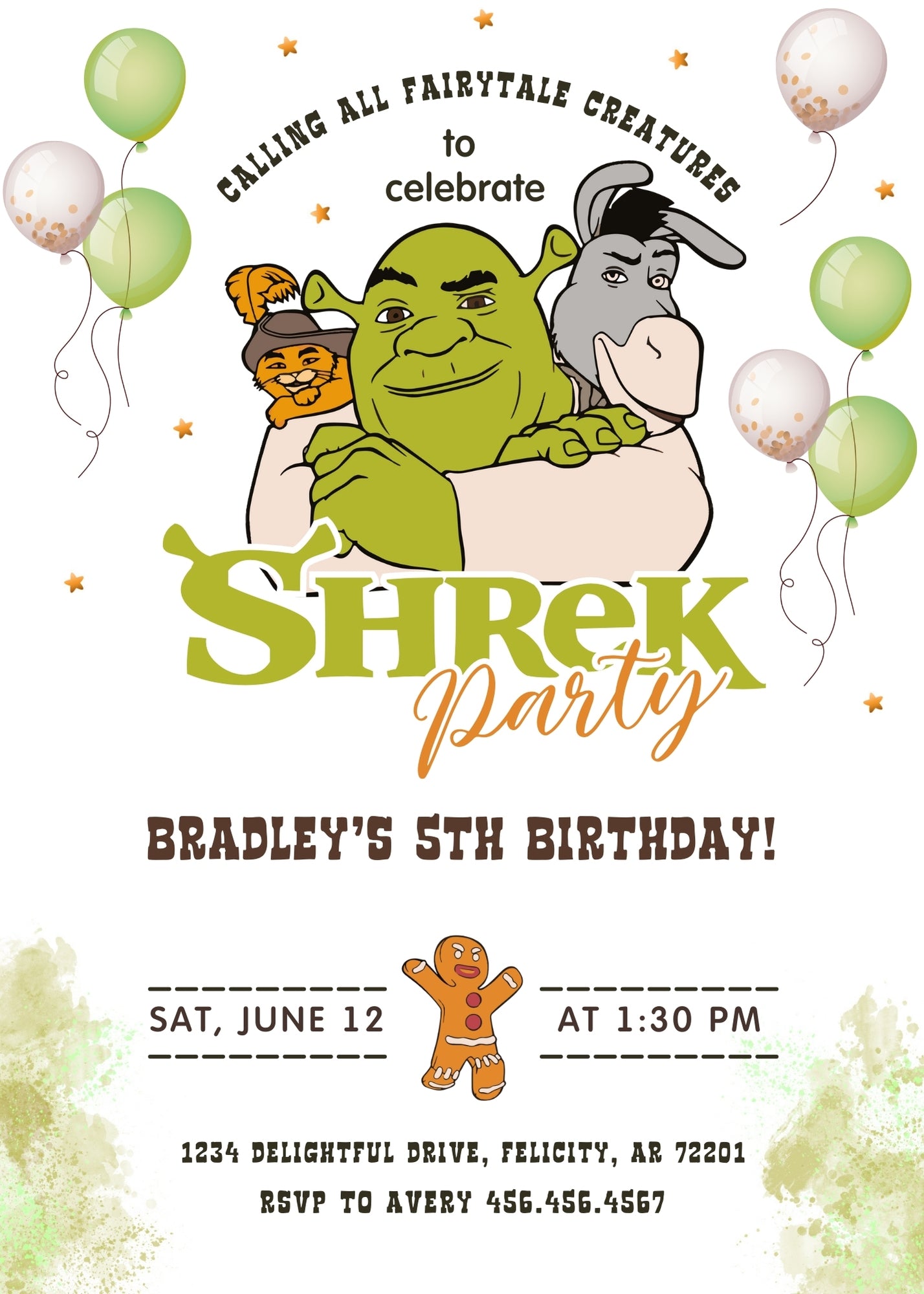 Shrek customizable invitation template | Share or Print | RL559
