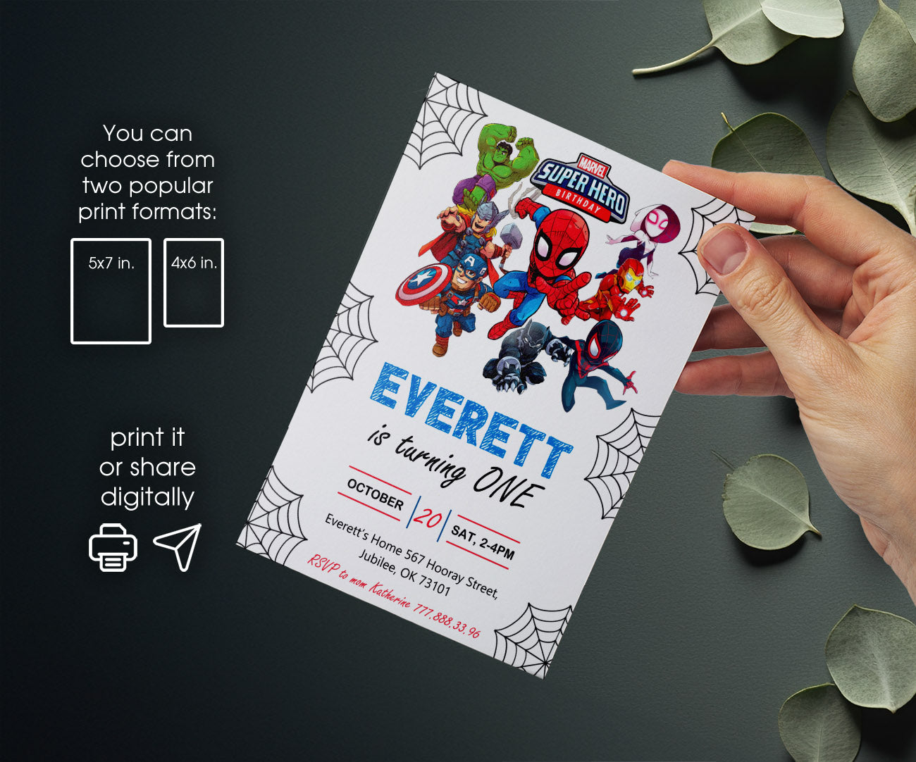 Spidey and His Amazing Friends customizable invitation template | Share or Print | boy | GE507