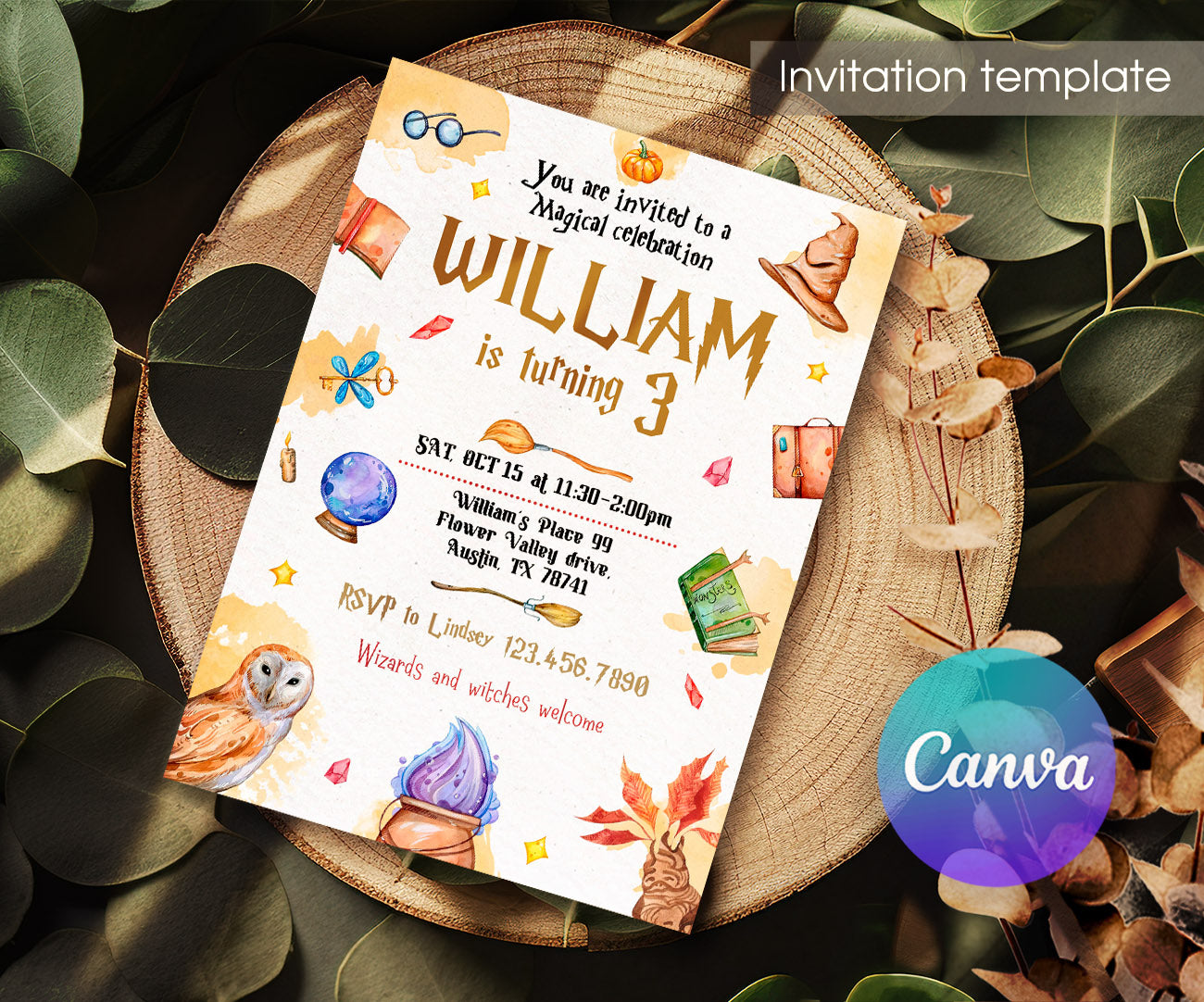 Harry Potter customizable invitation template | Share or Print | AN726