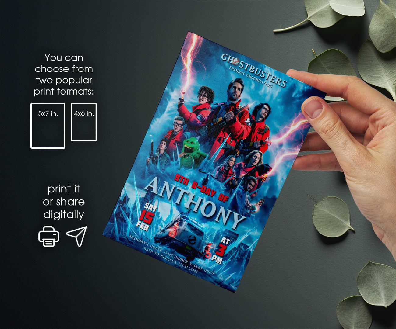 Ghostbusters customizable invitation template | Share or Print | ZJ071