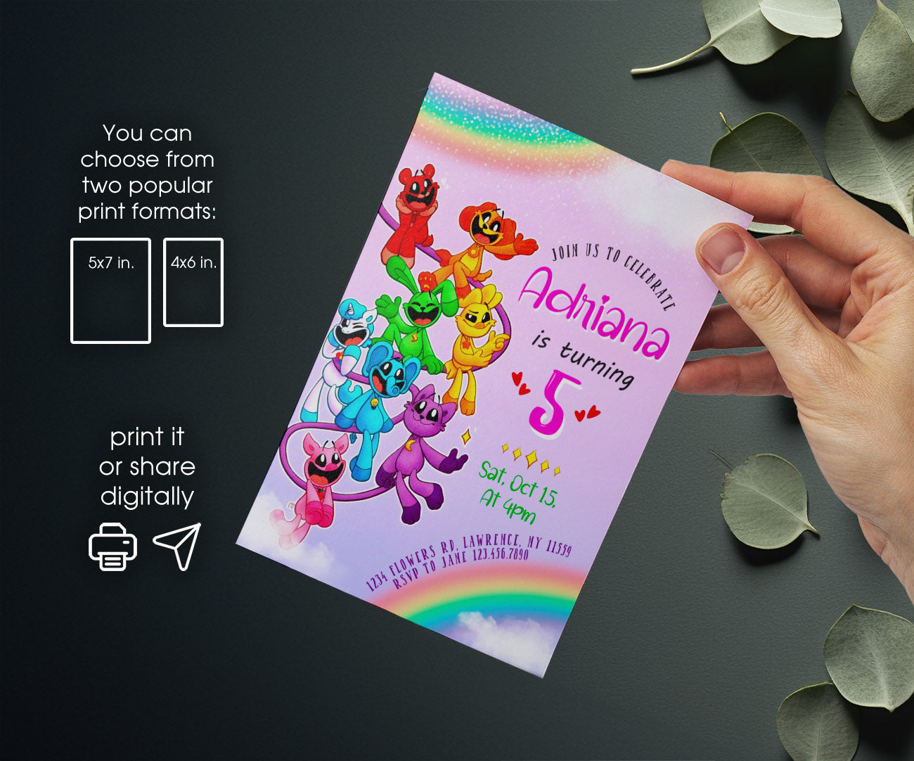 Smiling Critters customizable invitation template | Share or Print | JH855