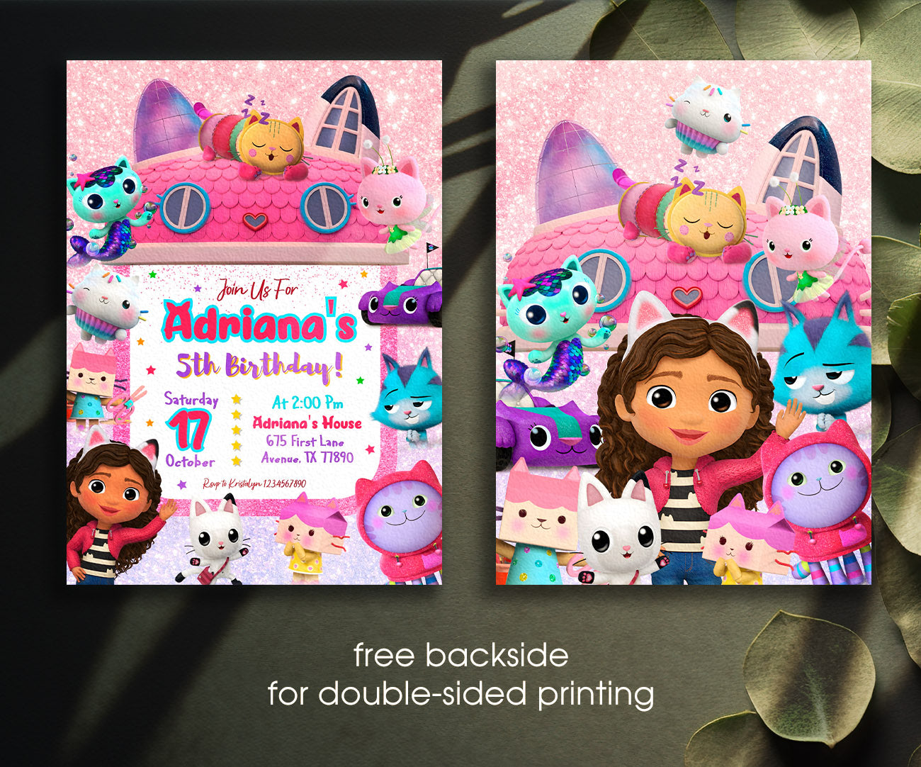 Gabby's Dollhouse Kitten customizable invitation template | Share or Print | girl | JF659