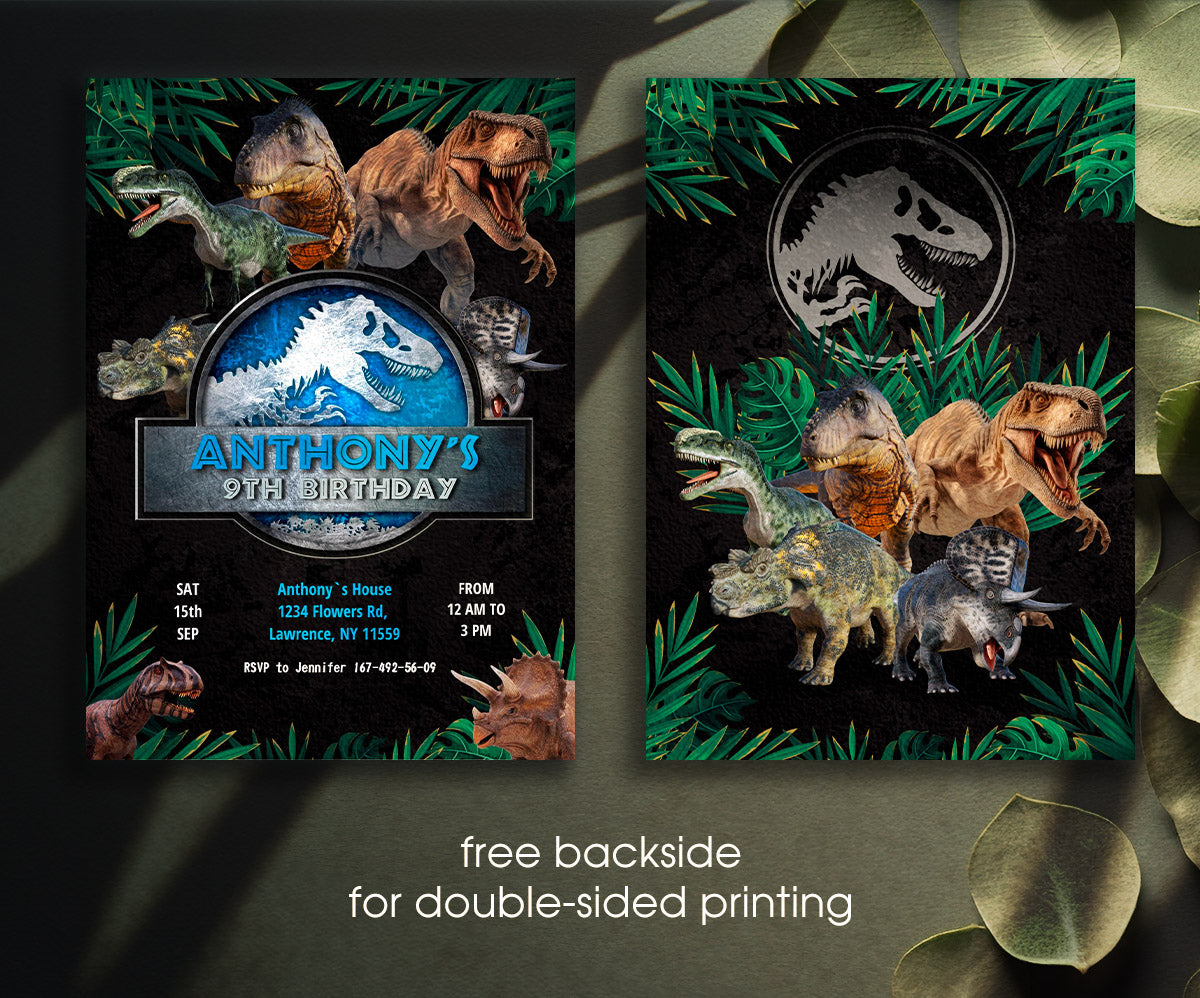 Jurassic World Dinosaur customizable invitation template | Share or Print | WD353