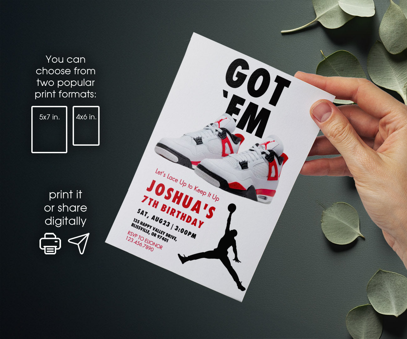 Sneaker Ball Air Jordan Nike customizable invitation template | Share or Print | JV106