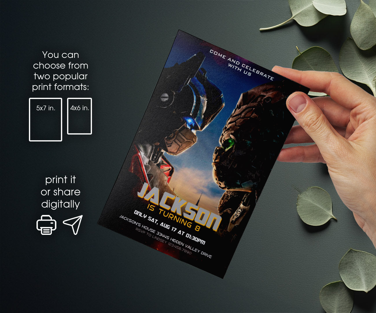 Transformers Rescue Bots customizable invitation template | Share or Print | boy | MY341