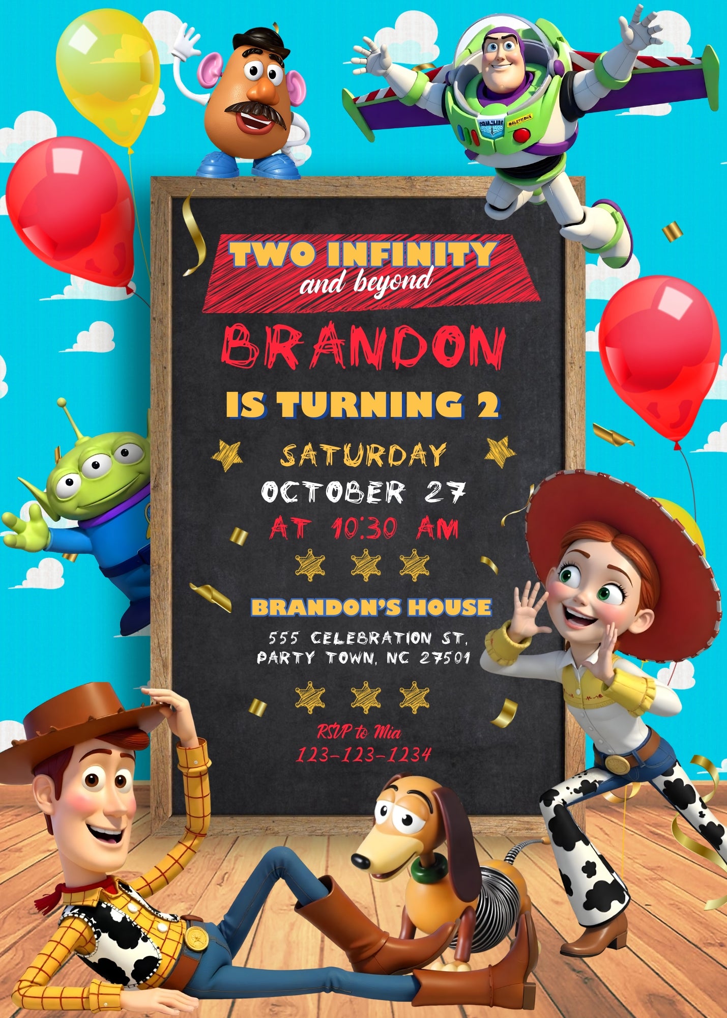 Toy Story Woody customizable invitation template | Share or Print | FO960