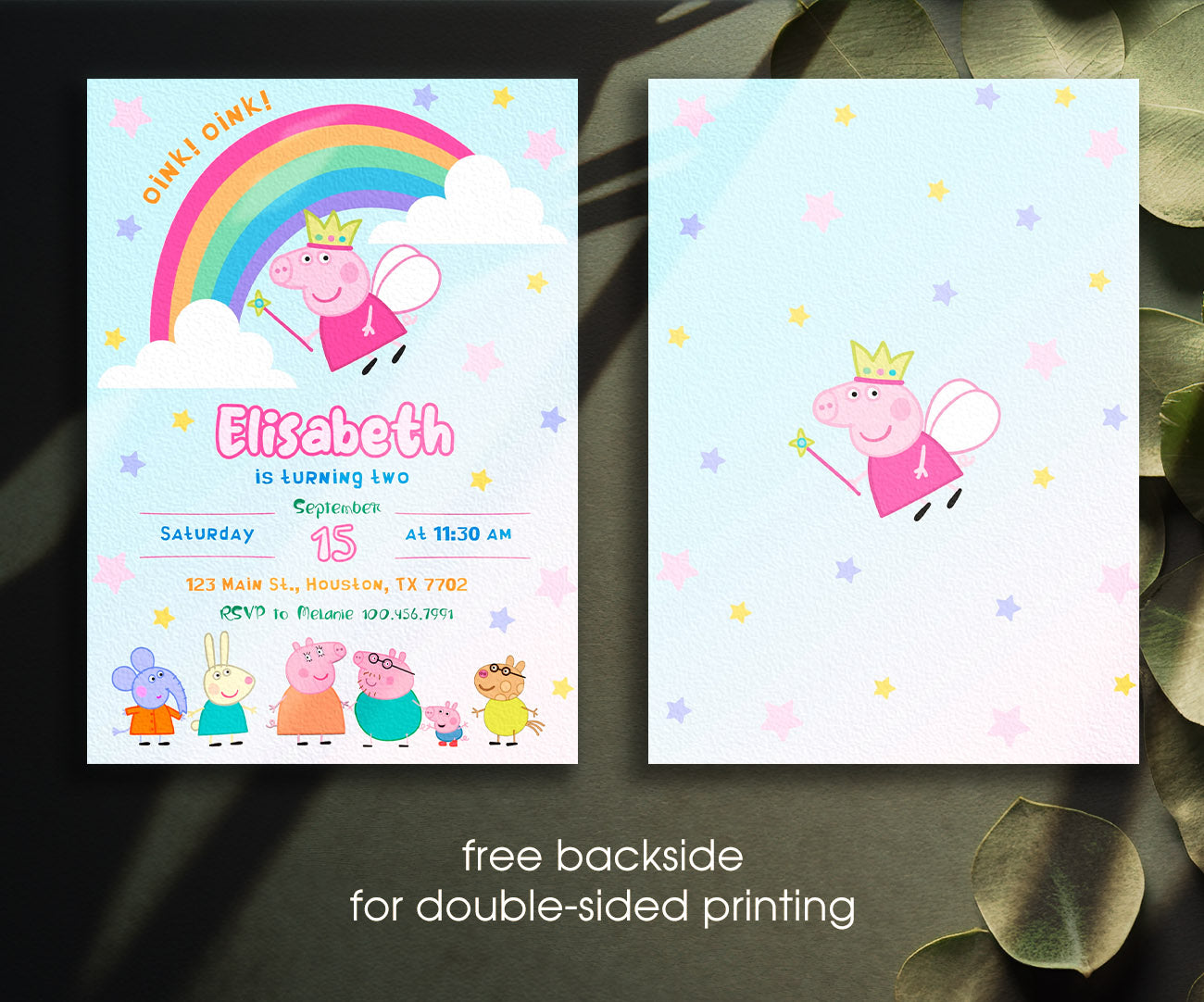 Peppa Pig customizable invitation template | Share or Print | girl | CR436