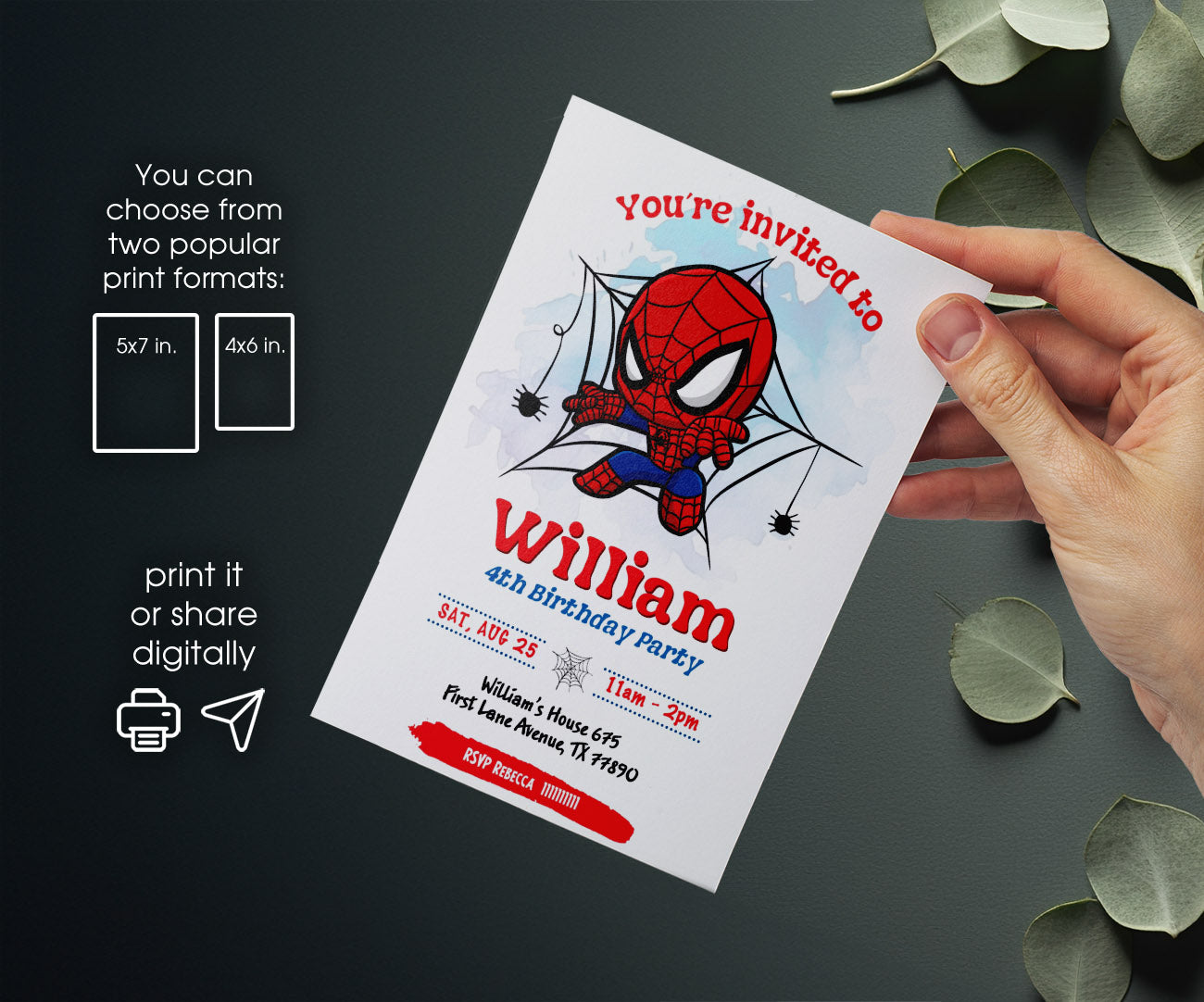 Spidey and His Amazing Friends customizable invitation template | Share or Print | boy | NJ405