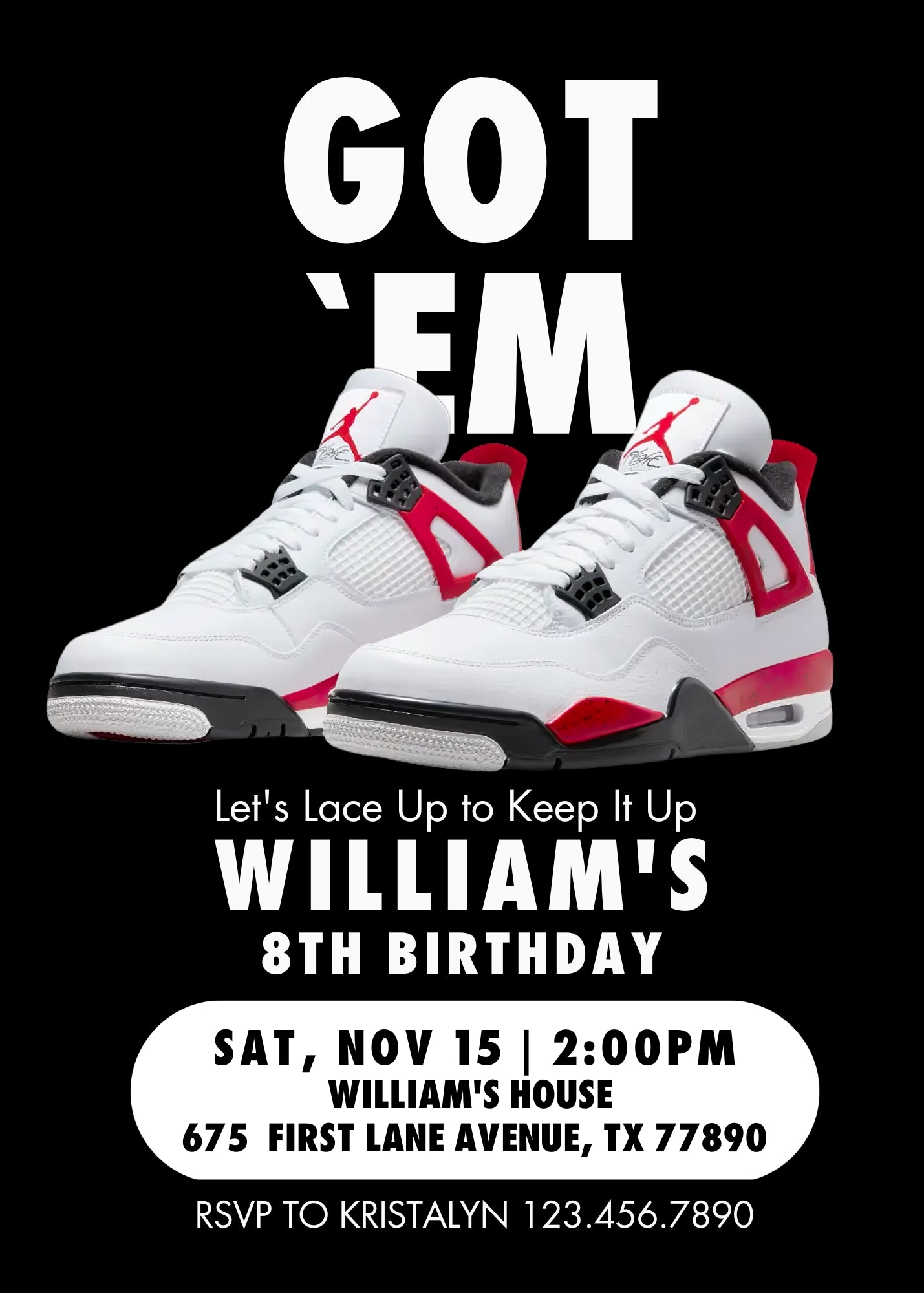 Sneaker Ball Air Jordan Nike customizable invitation template | Share or Print | NL107