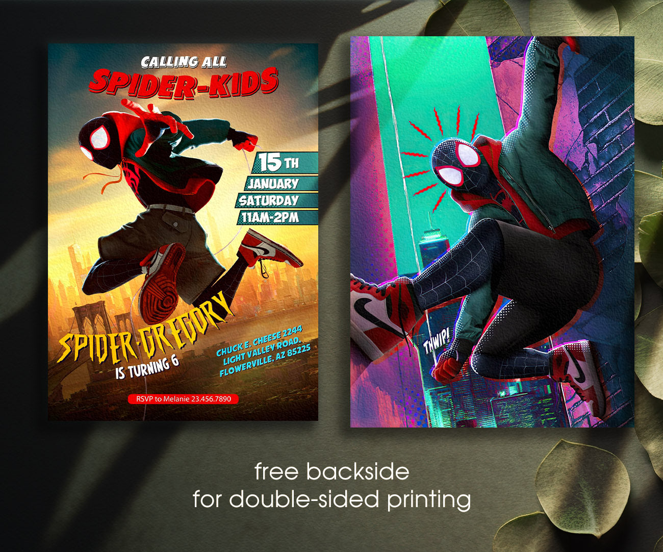 Spider Man Across the Spider-Verse customizable invitation template | Share or Print | boy | SV656