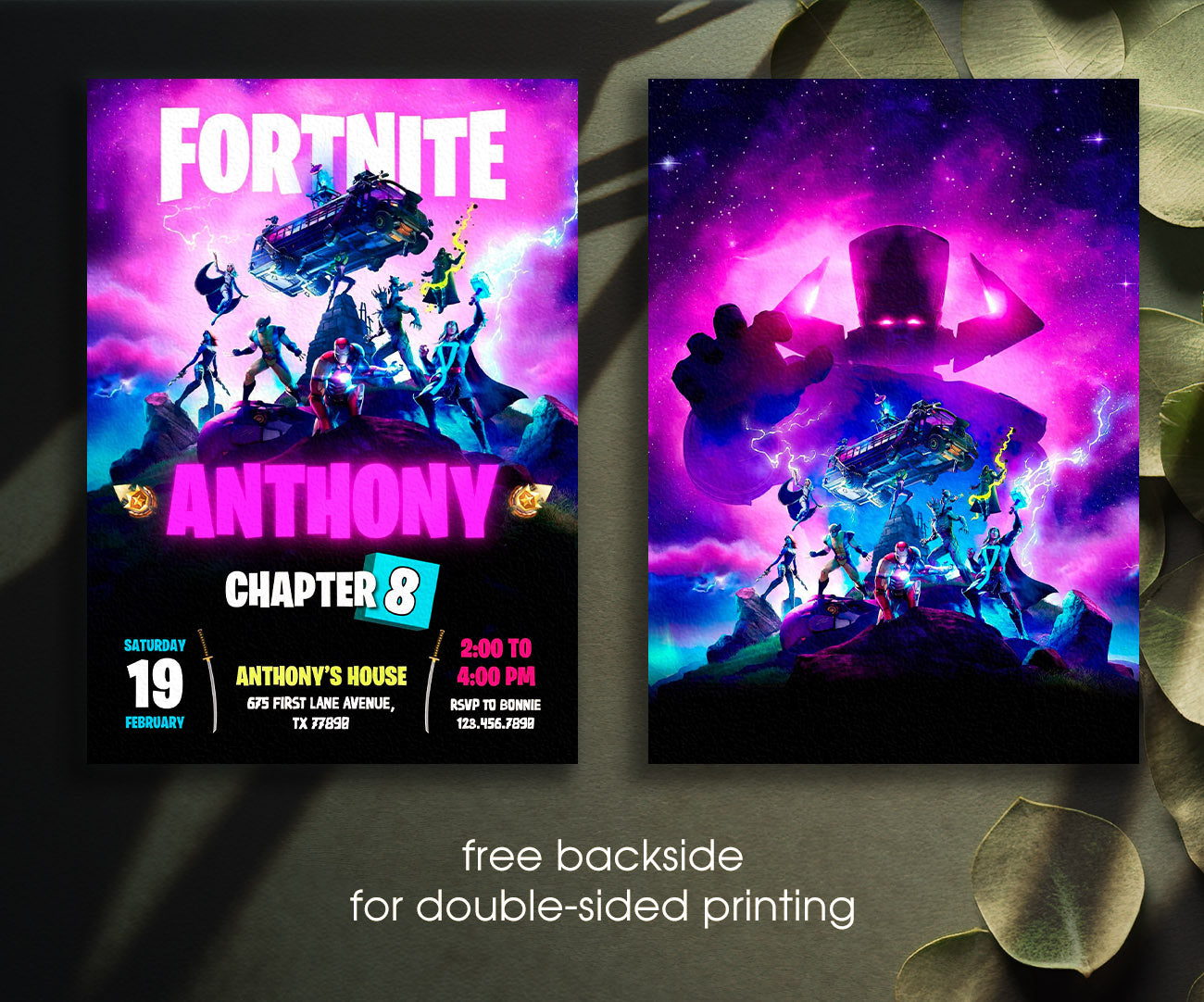 Fortnite Gamer customizable invitation template | Share or Print | boy | HC462