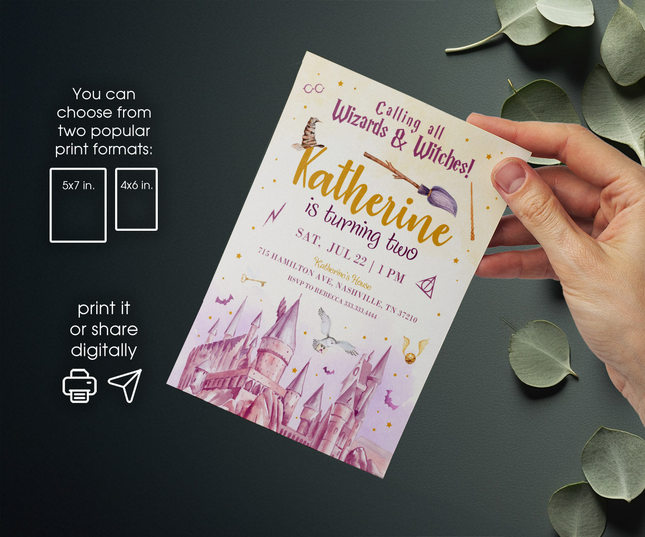 Harry Potter customizable invitation template | Share or Print | MB939