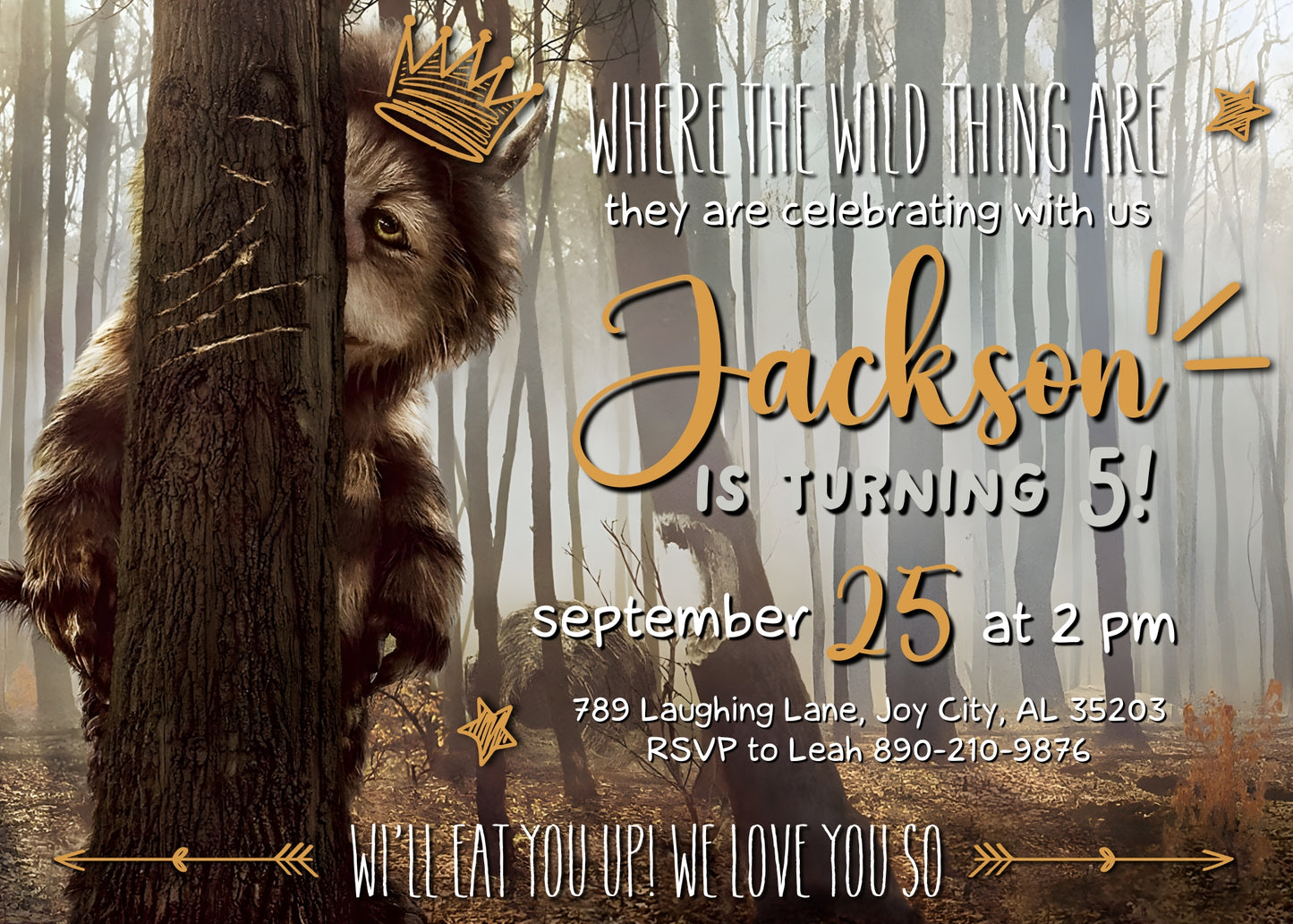 Where The Wild Things Are Maurice Sendak customizable invitation template | Share or Print | CZ225
