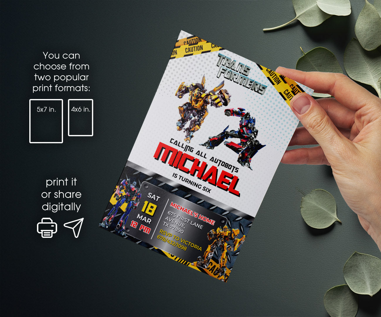Transformers Rescue Bots customizable invitation template | Share or Print | boy | MQ926