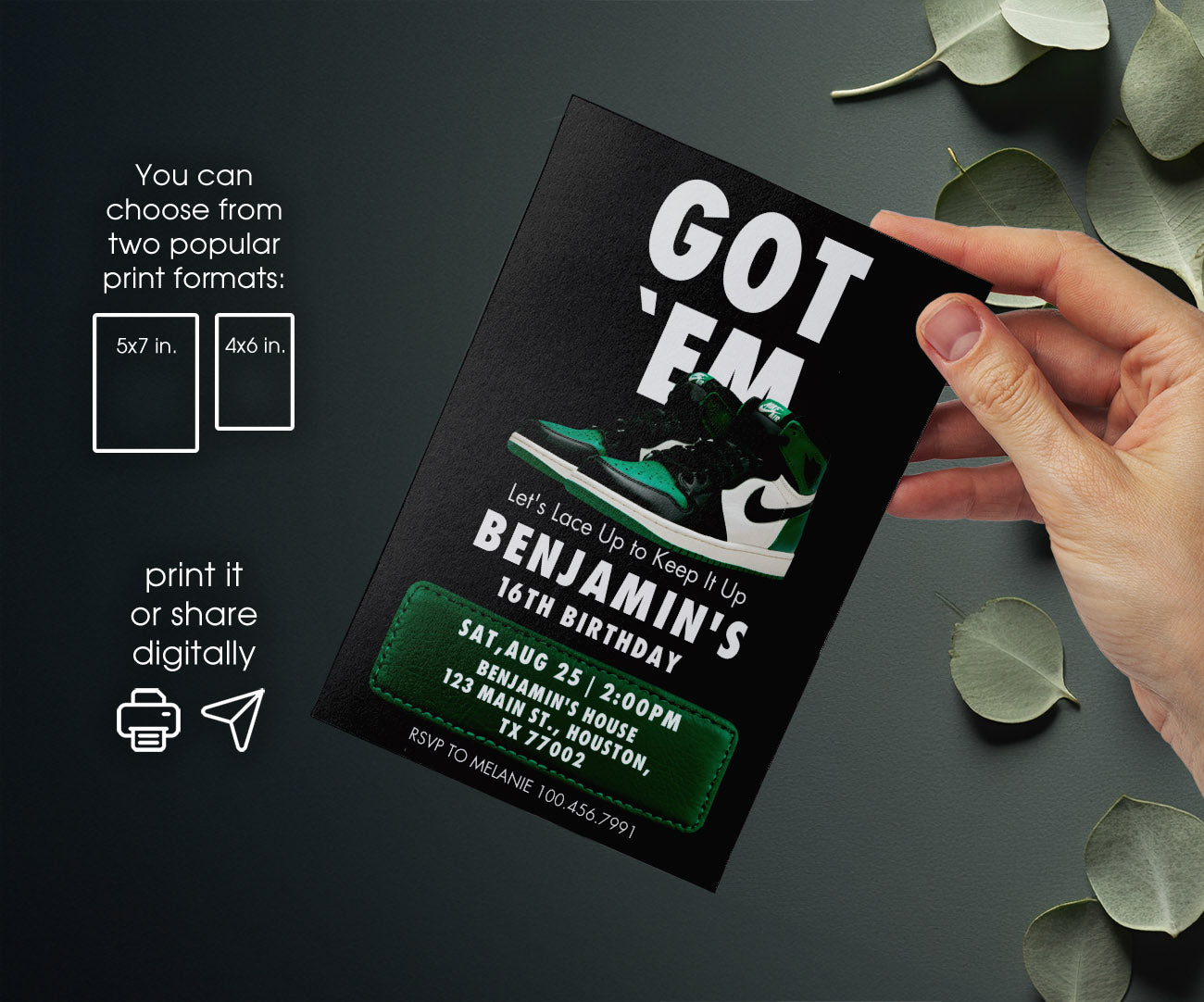 Sneaker Ball Air Jordan Nike customizable invitation template | Share or Print | MI658