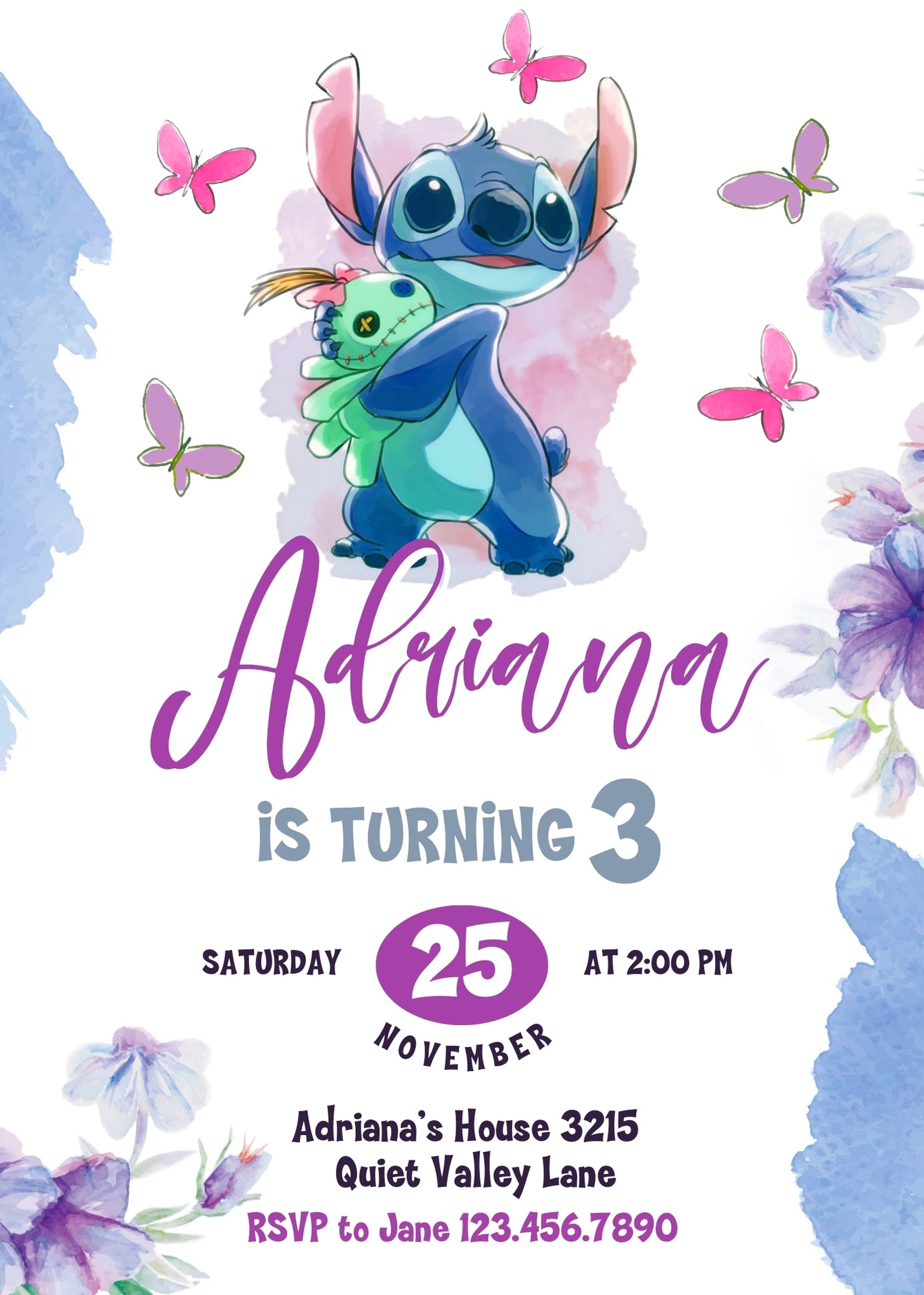 Lilo & Stitch Aloha customizable invitation template | Share or Print | YS594
